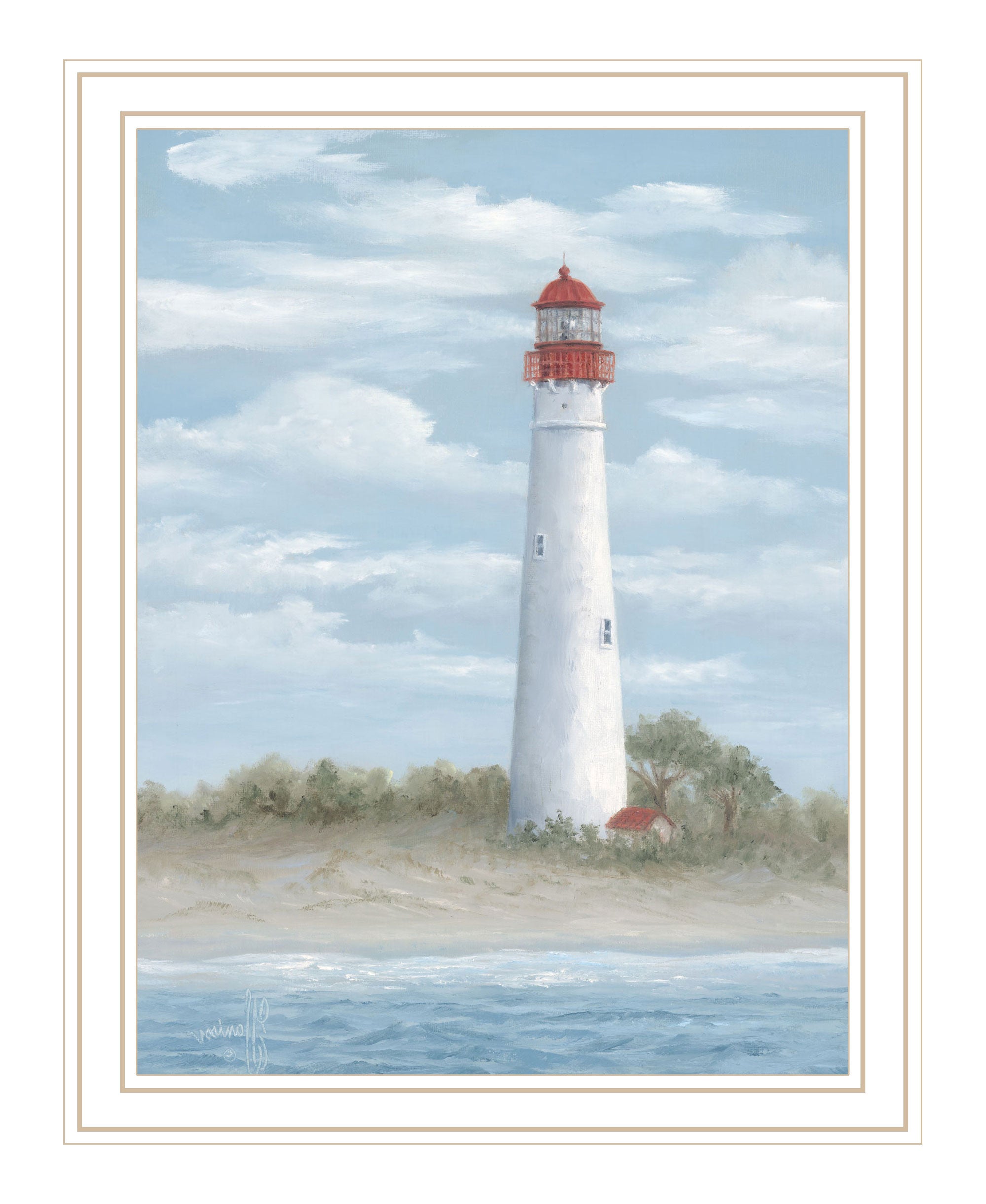 Cape May Light Black Framed Print Wall Art