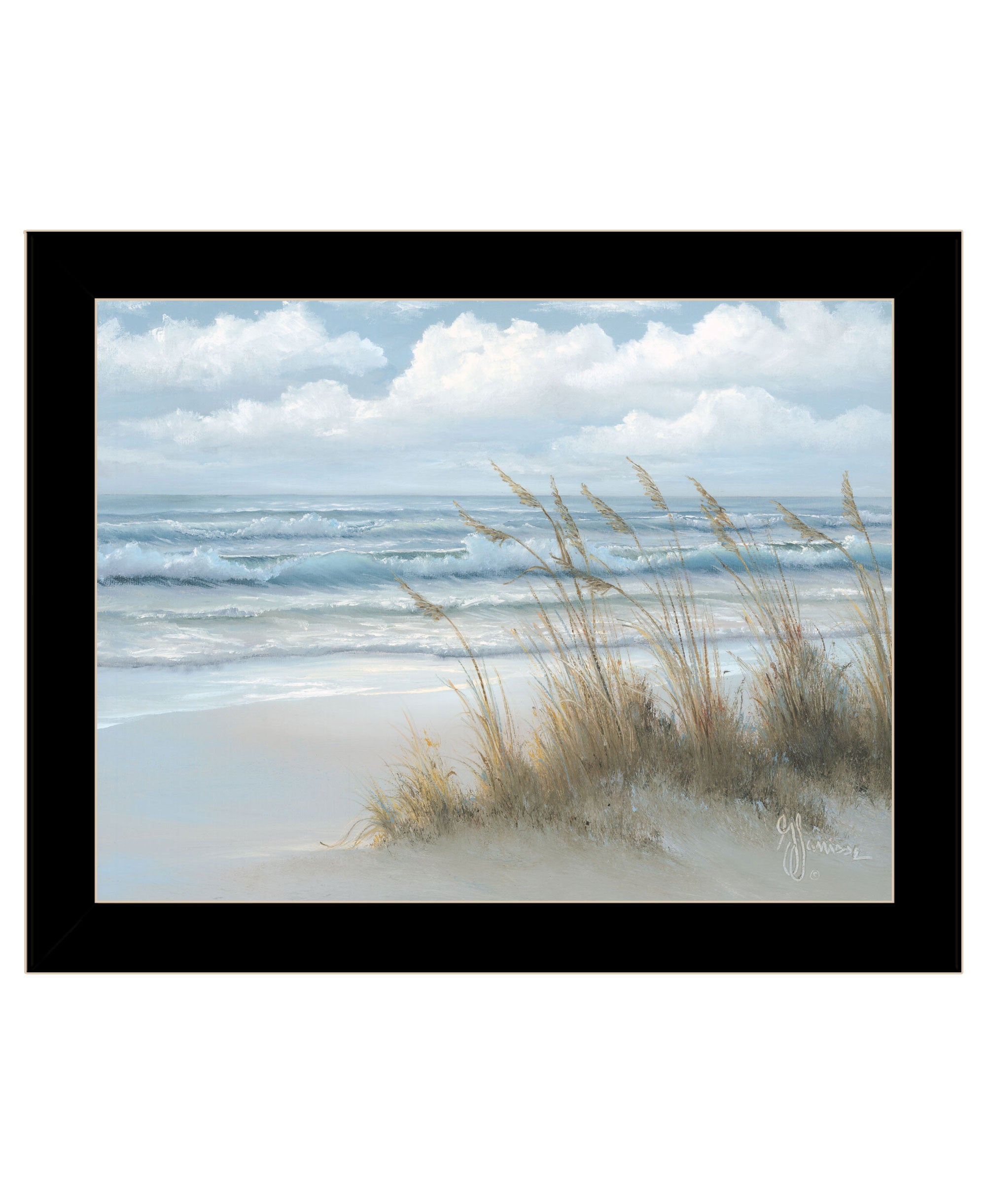 Sea Oats Black Framed Print Wall Art