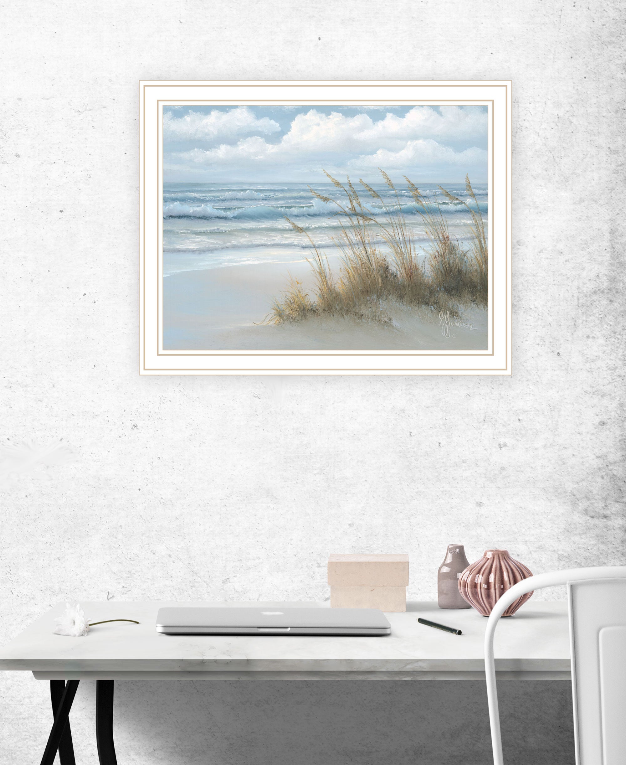 Sea Oats Black Framed Print Wall Art