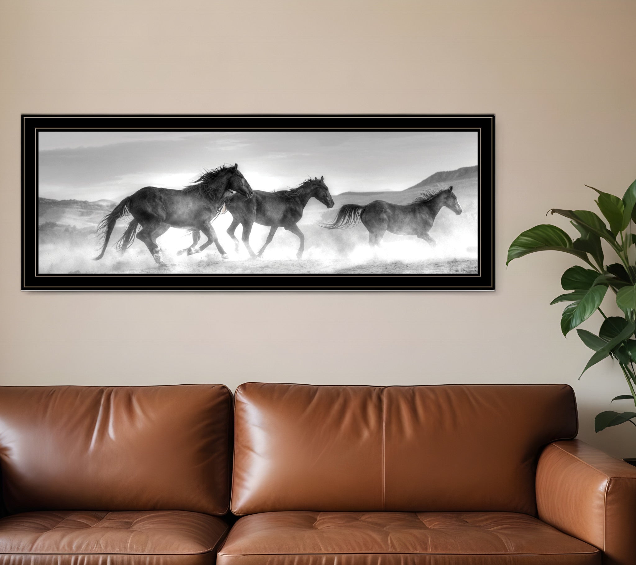 Horses Rolling By White Framed Print Wall Art