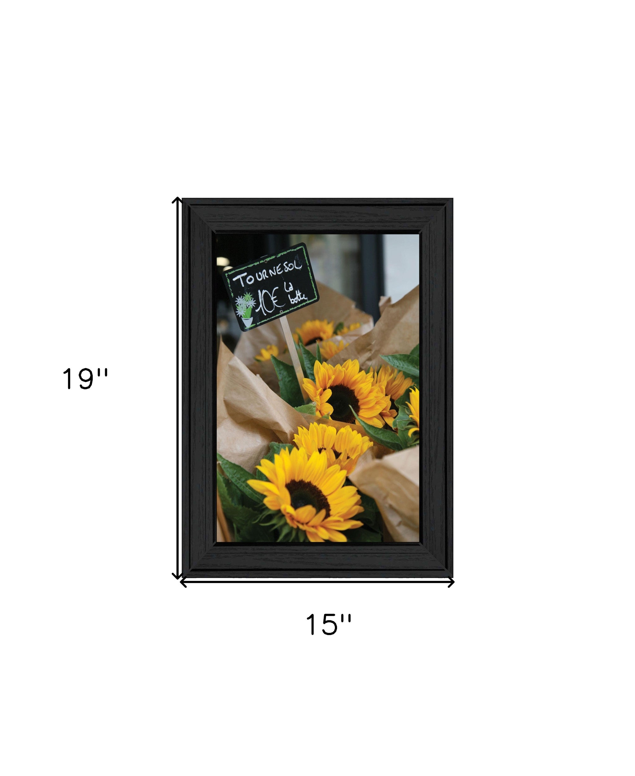 Sunflower Bouquet Black Framed Print Wall Art