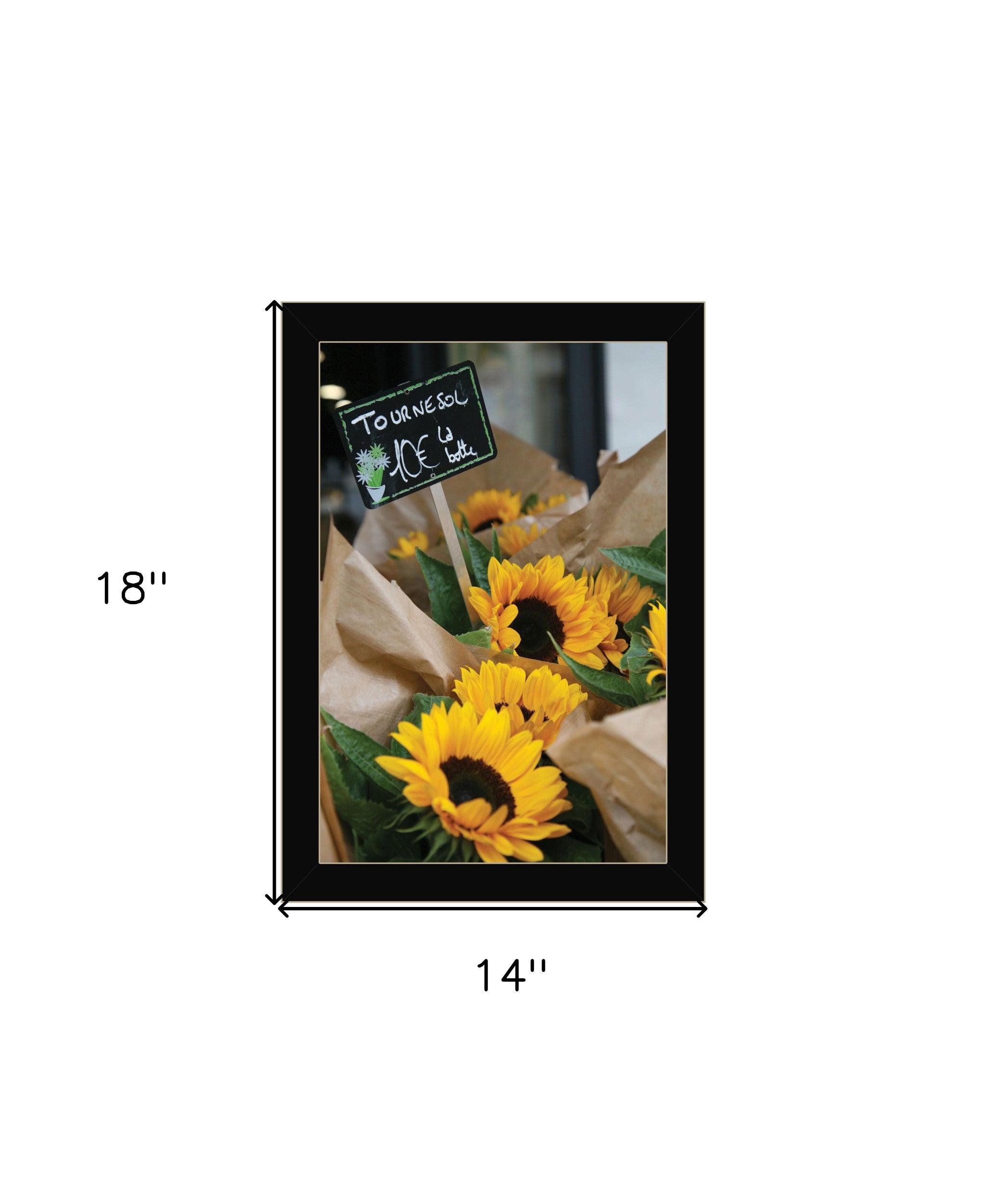 Sunflower Bouquet Black Framed Print Wall Art