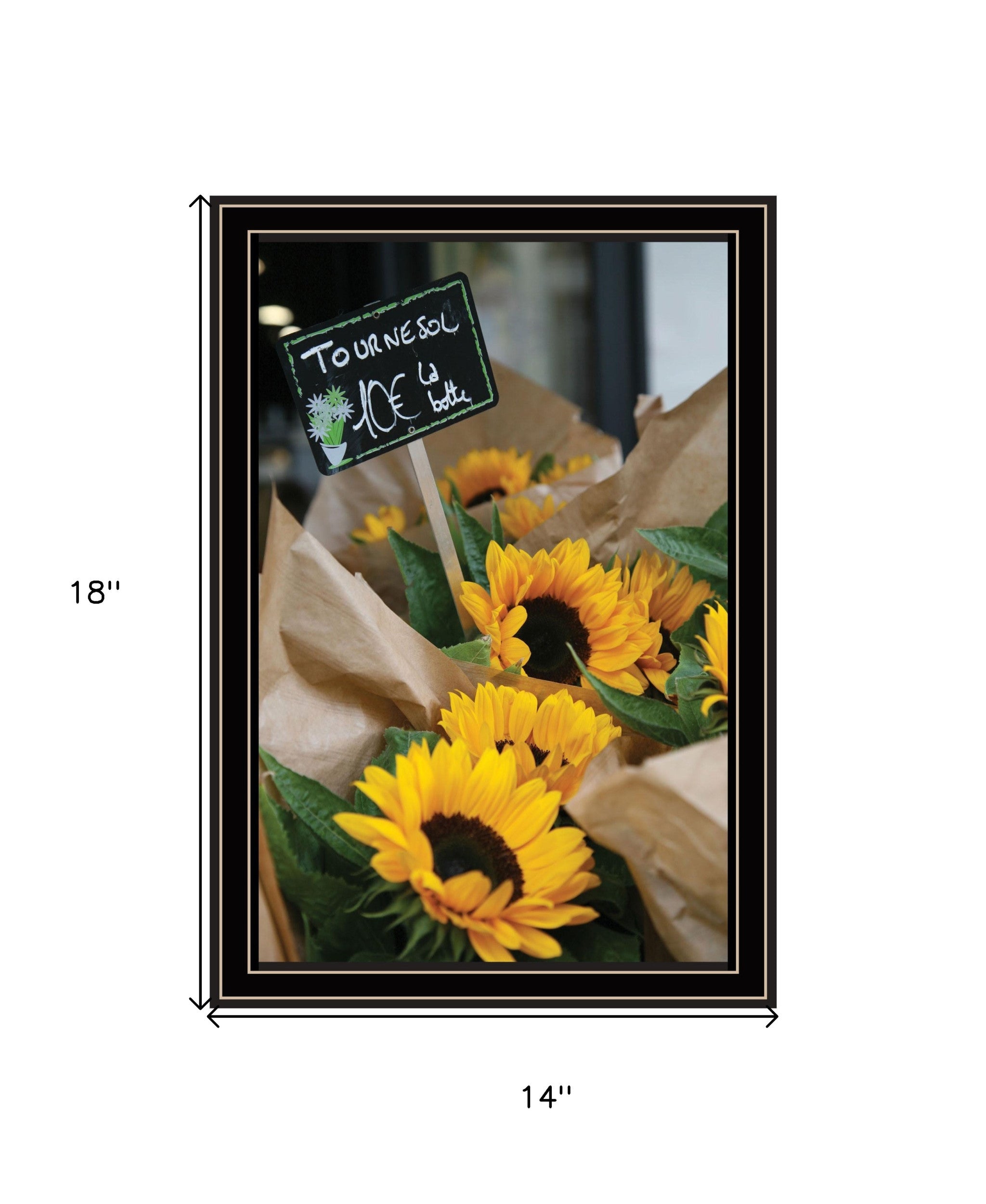 Sunflower Bouquet Black Framed Print Wall Art