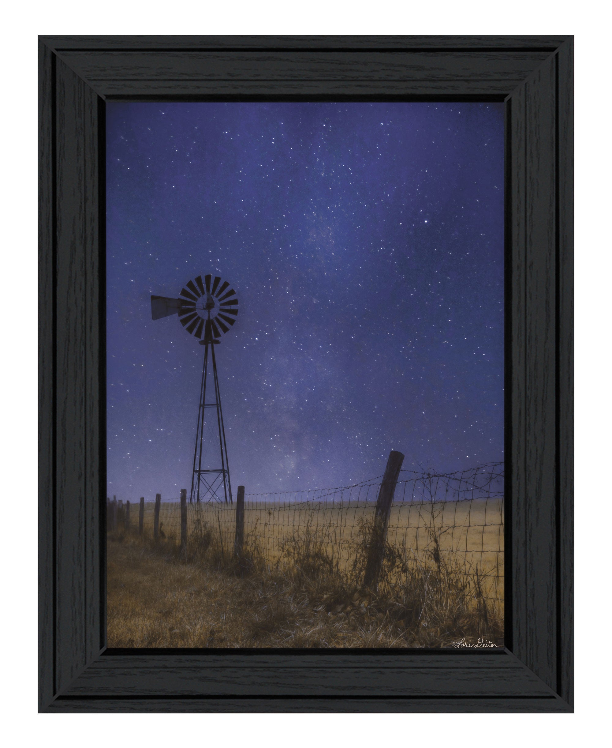 Starlit Night Black Framed Print Wall Art