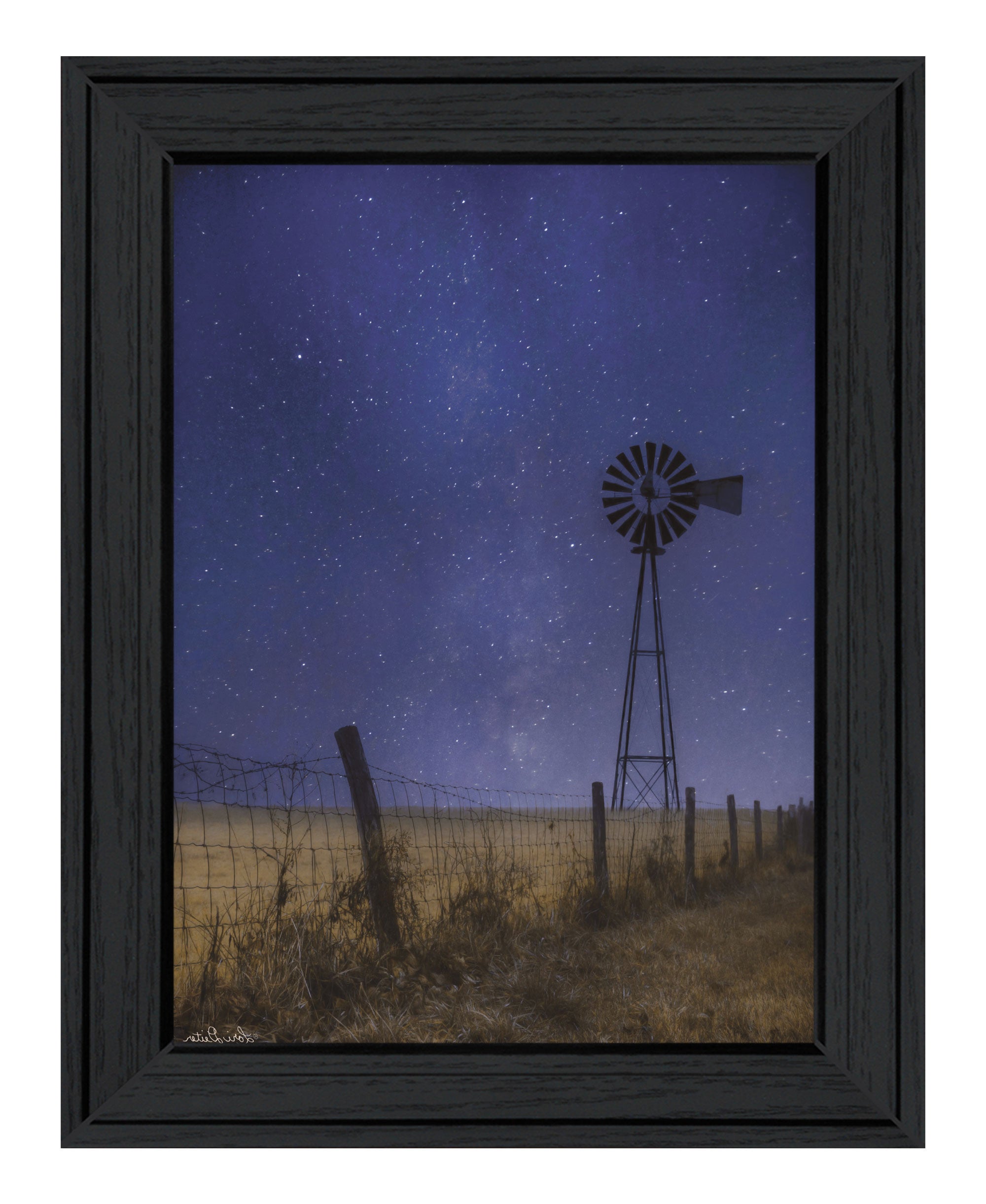 Starlit Night Black Framed Print Wall Art