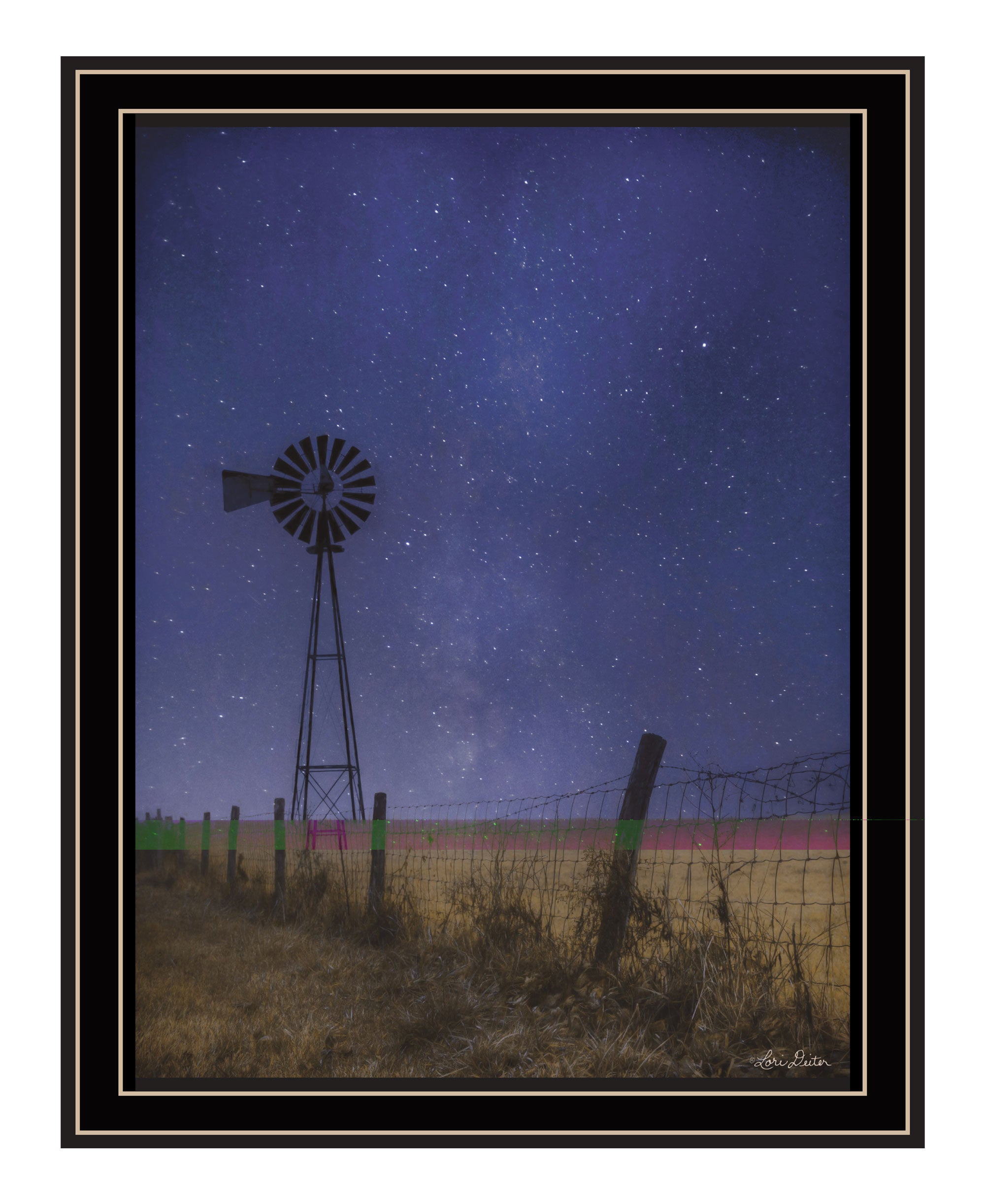 Starlit Night Black Framed Print Wall Art