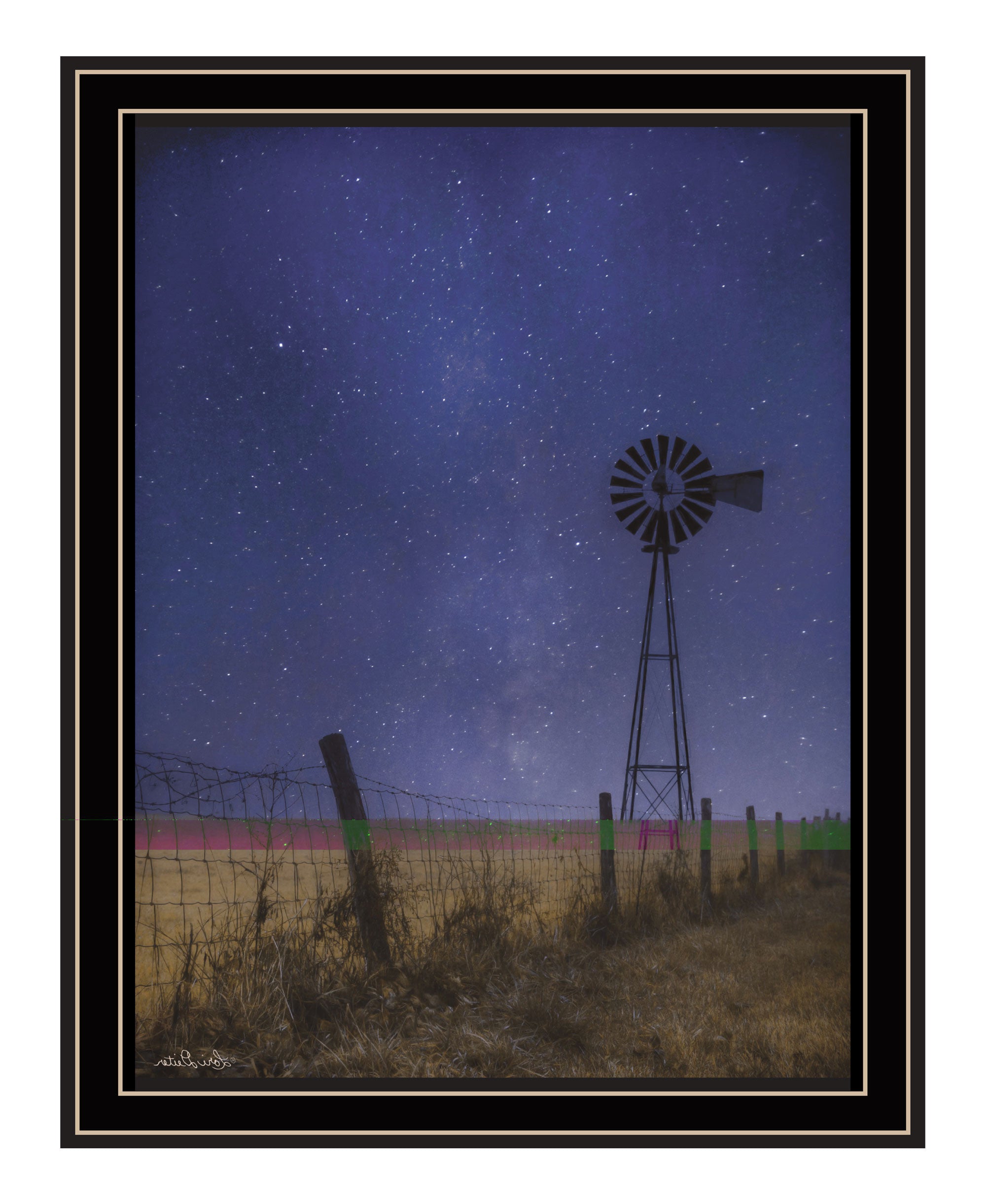 Starlit Night Black Framed Print Wall Art