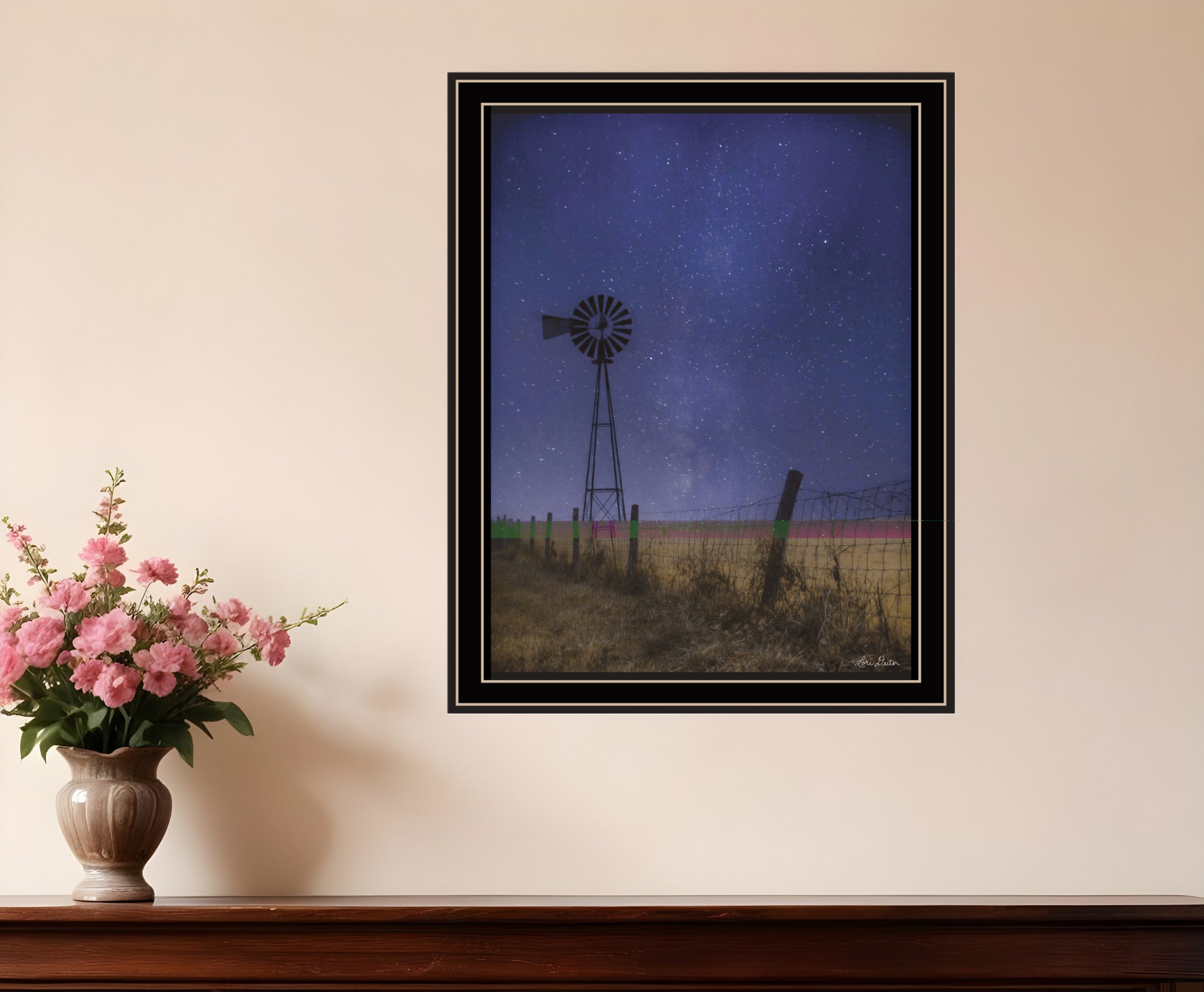 Starlit Night Black Framed Print Wall Art