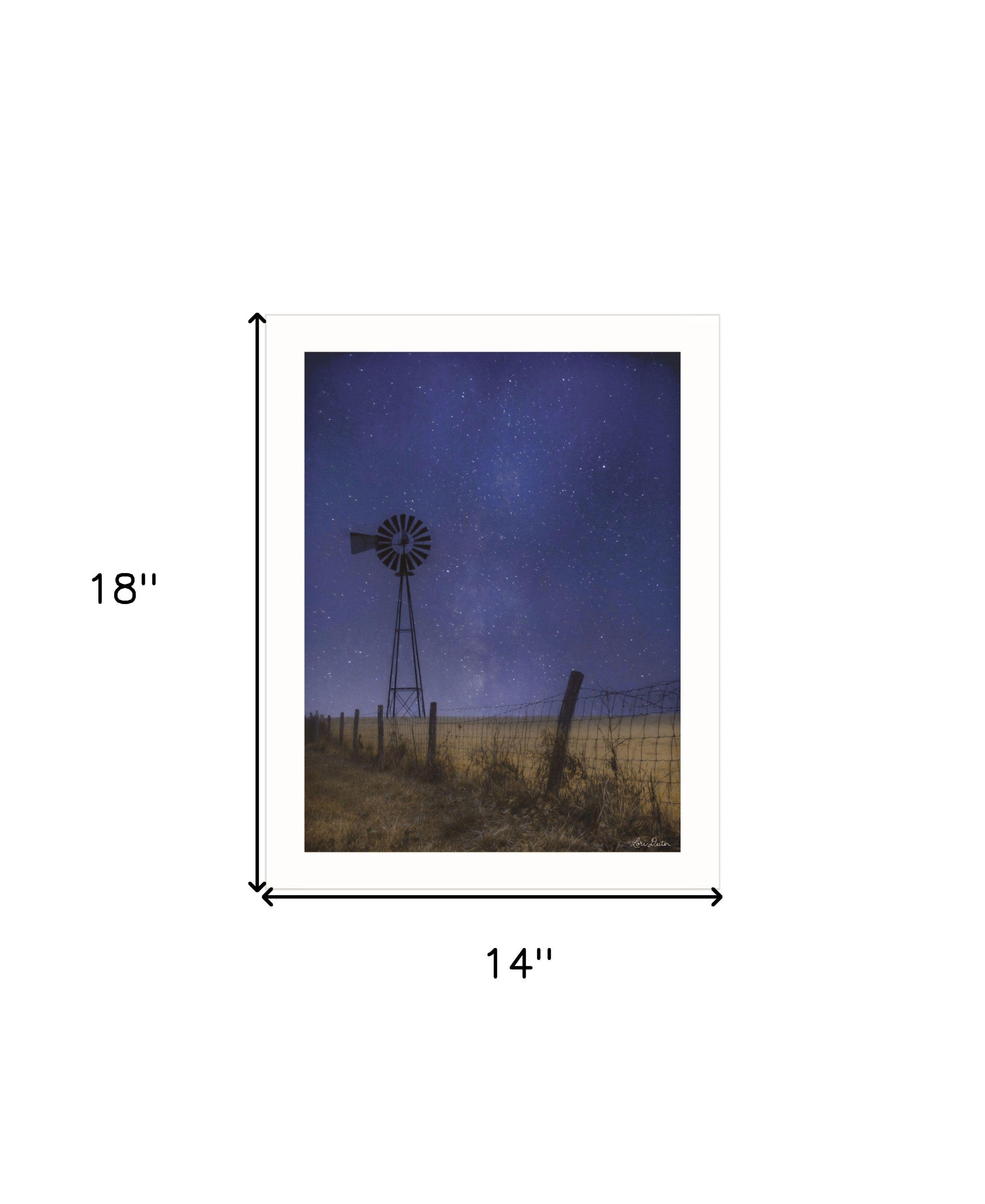 Starlit Night White Framed Print Wall Art