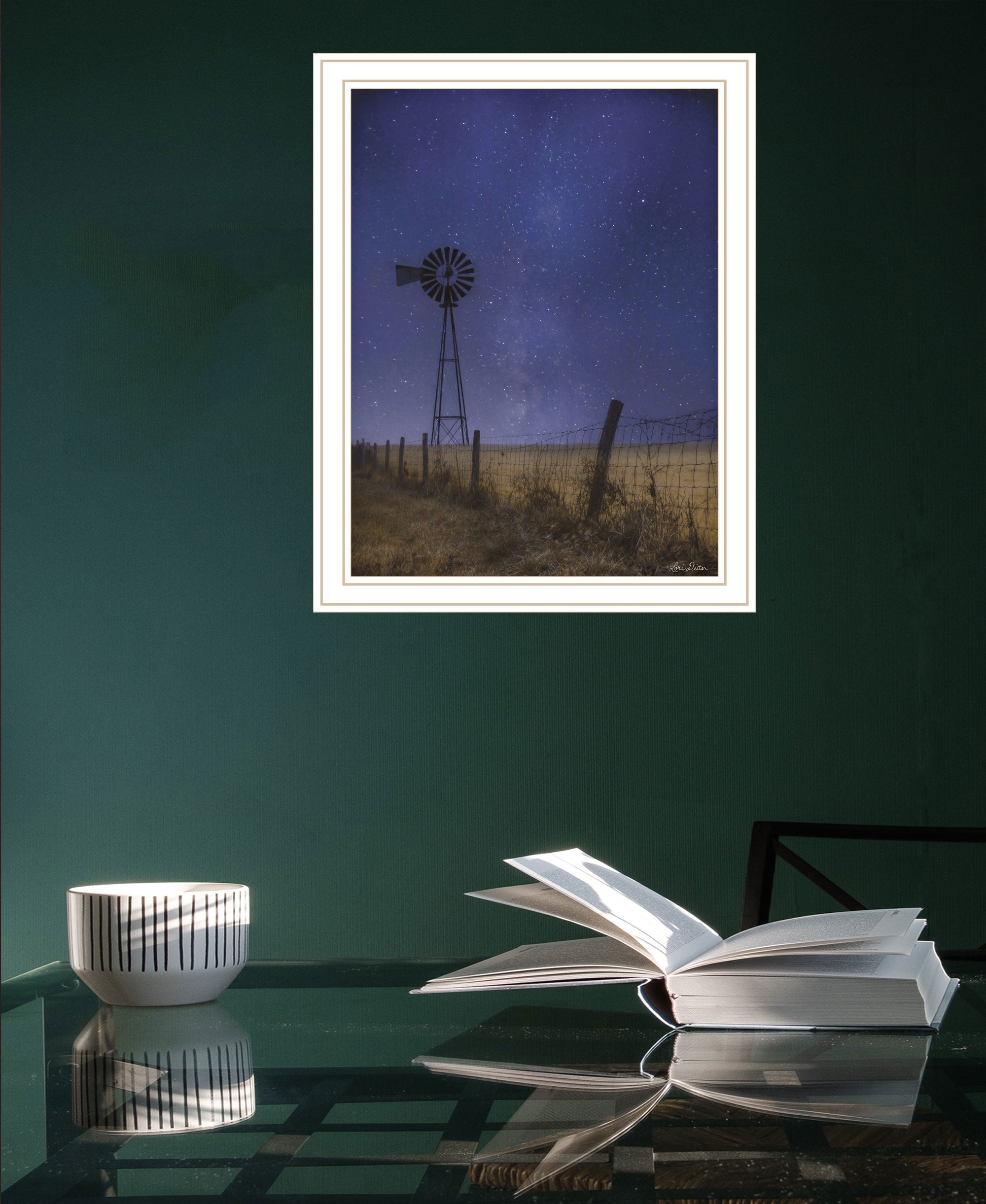 Starlit Night Black Framed Print Wall Art