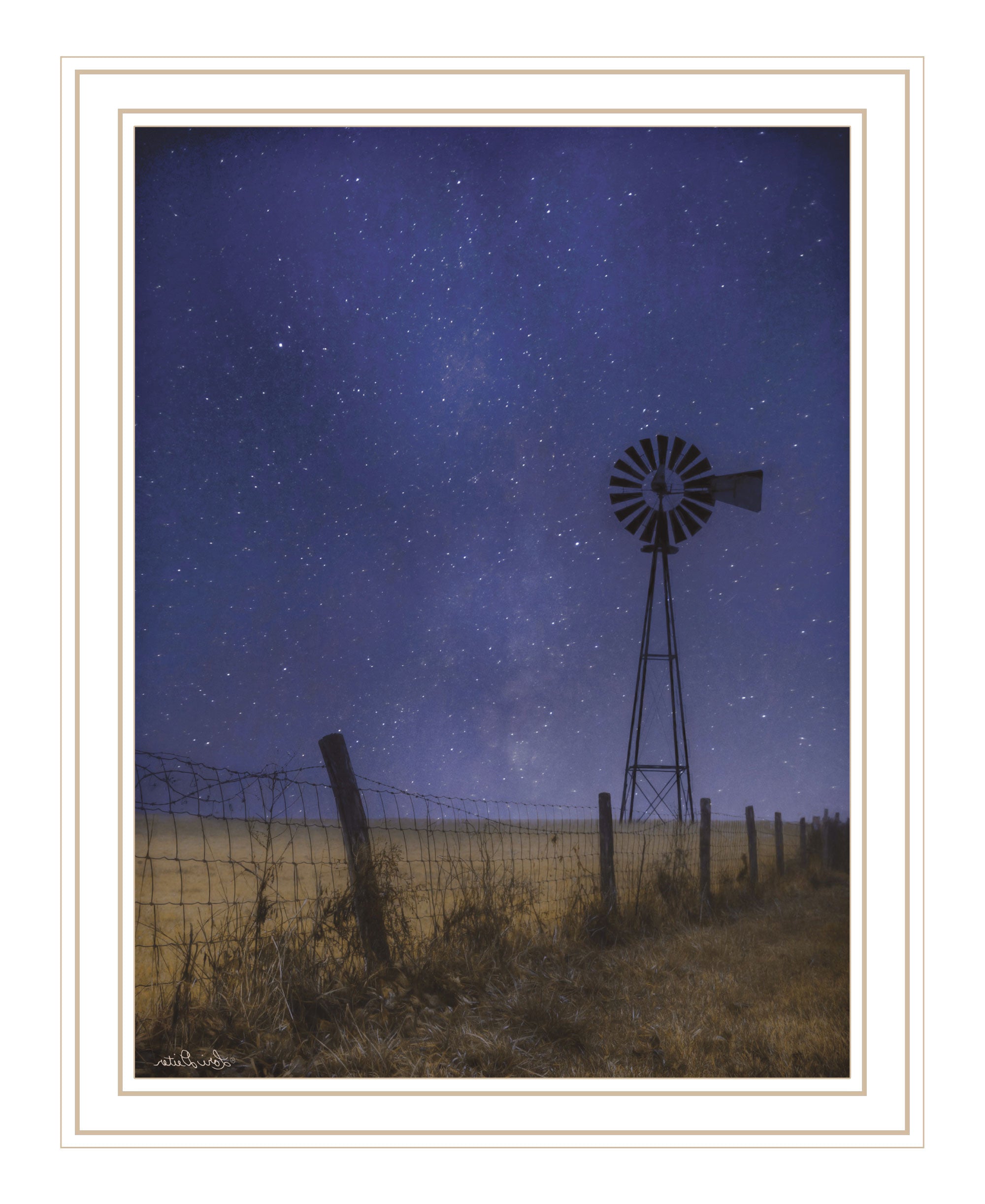 Starlit Night Black Framed Print Wall Art