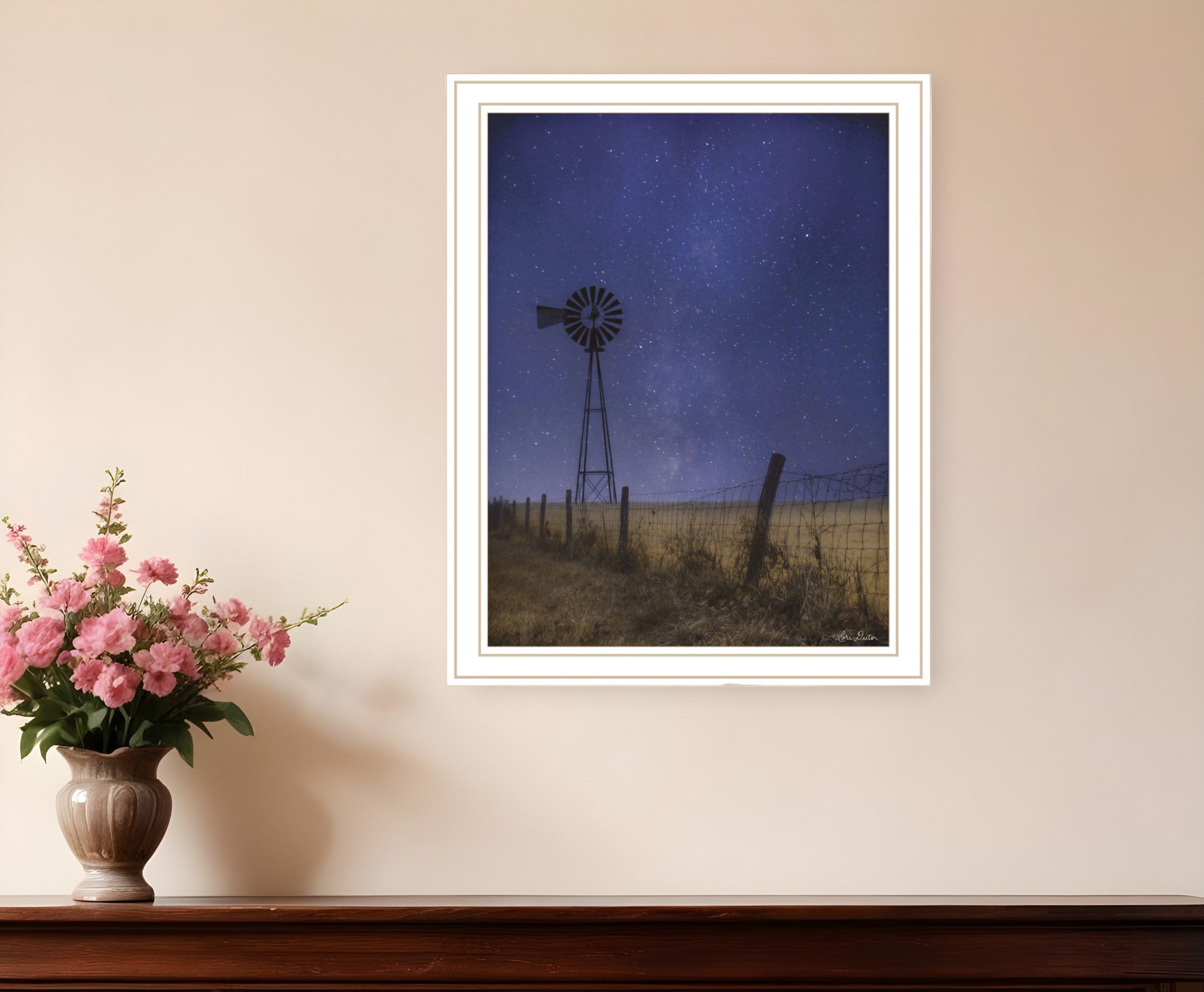 Starlit Night Black Framed Print Wall Art