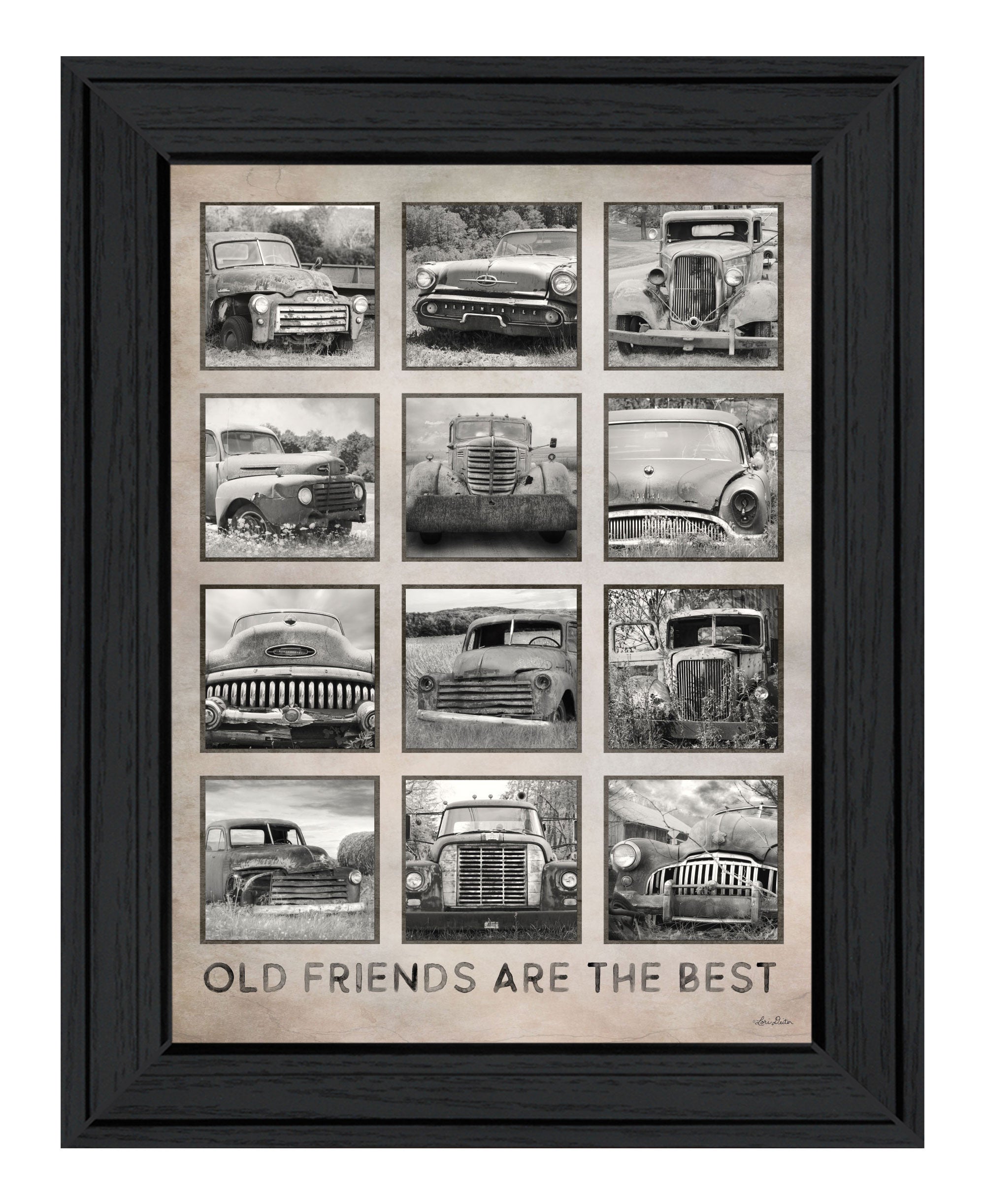 Old Friends Cars Are The Best Black Framed Print Wall Art