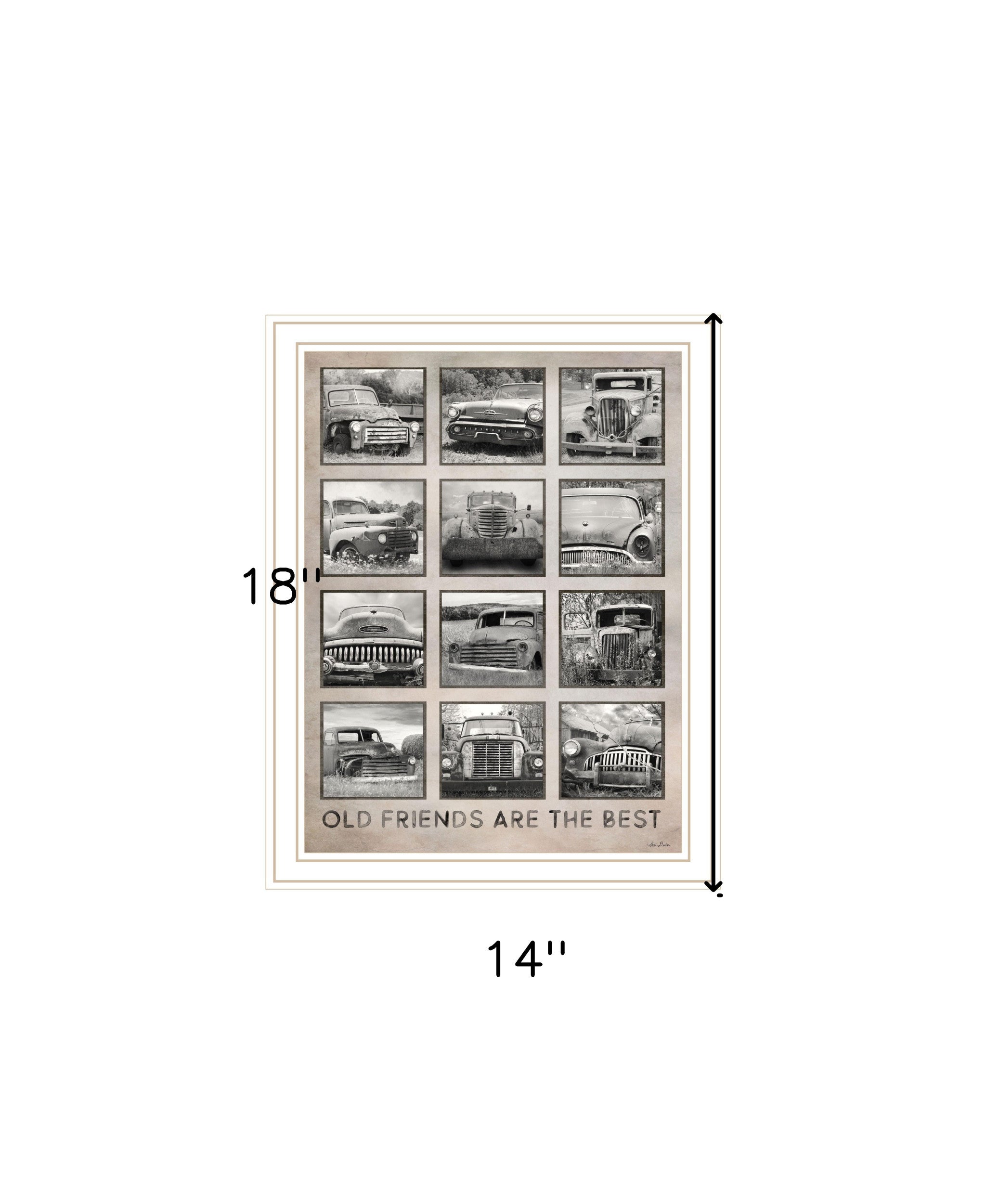 Old Friends Cars Are The Best Black Framed Print Wall Art