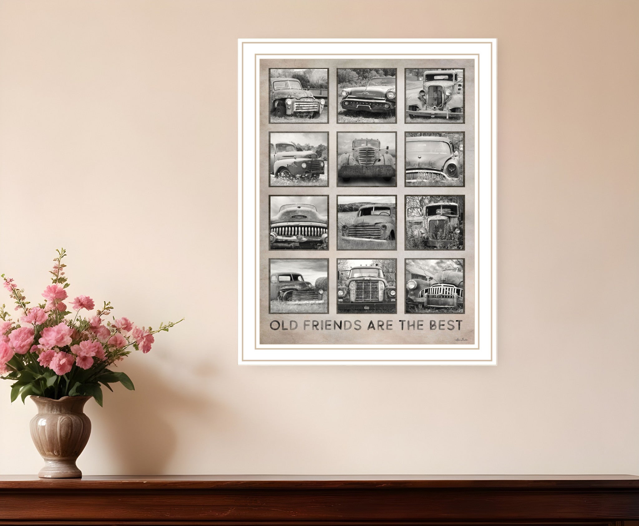 Old Friends Cars Are The Best Black Framed Print Wall Art