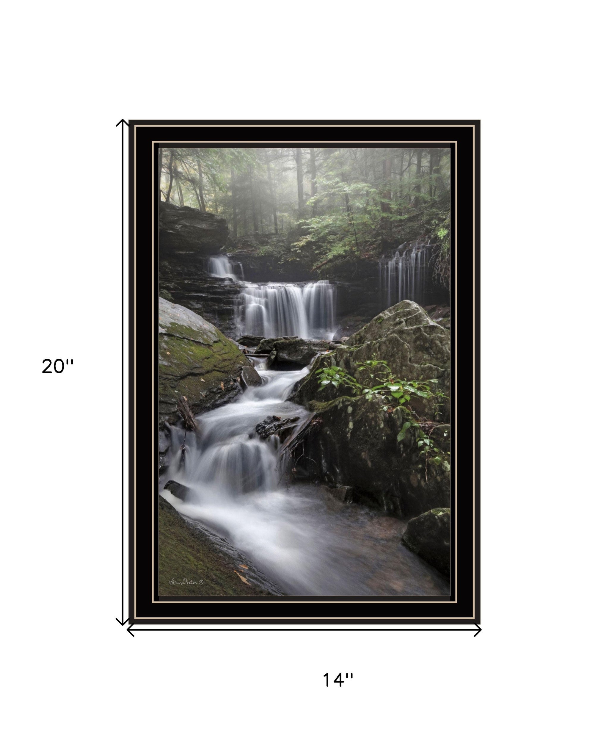 Ricketts Waterfall Black Framed Print Wall Art