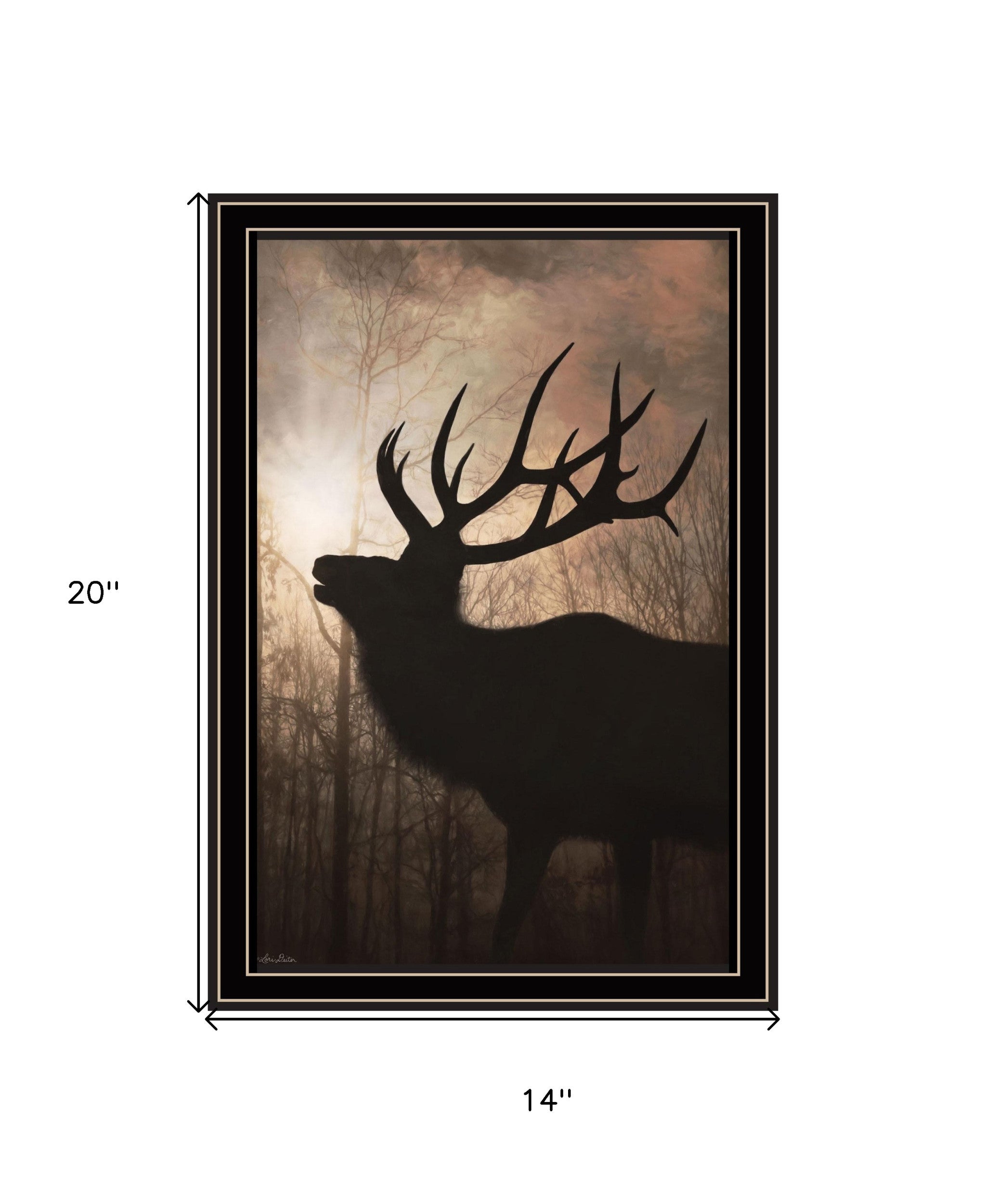 Elk Sunrise Black Framed Print Wall Art