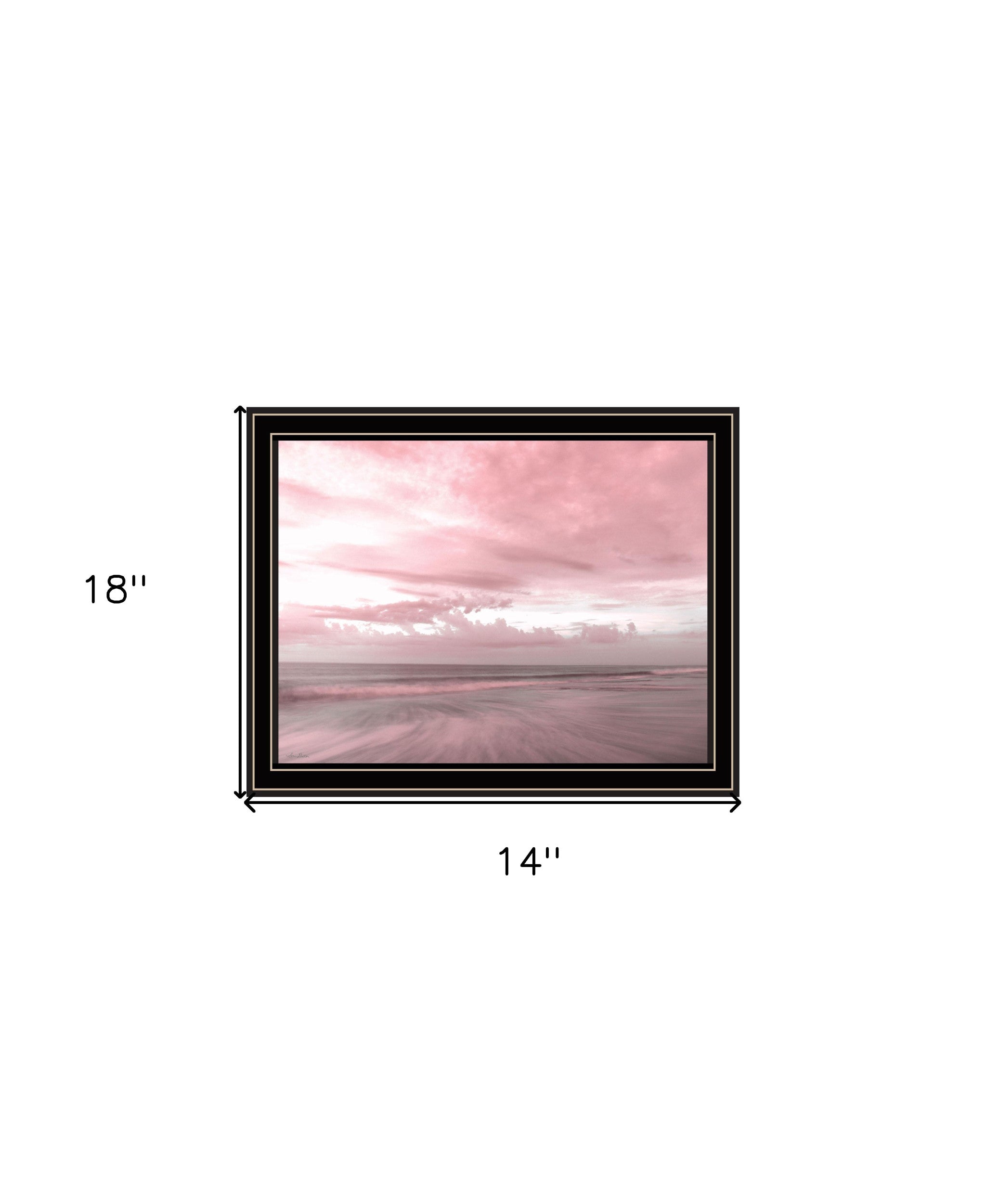 Pink Beach Emotions Black Framed Print Wall Art