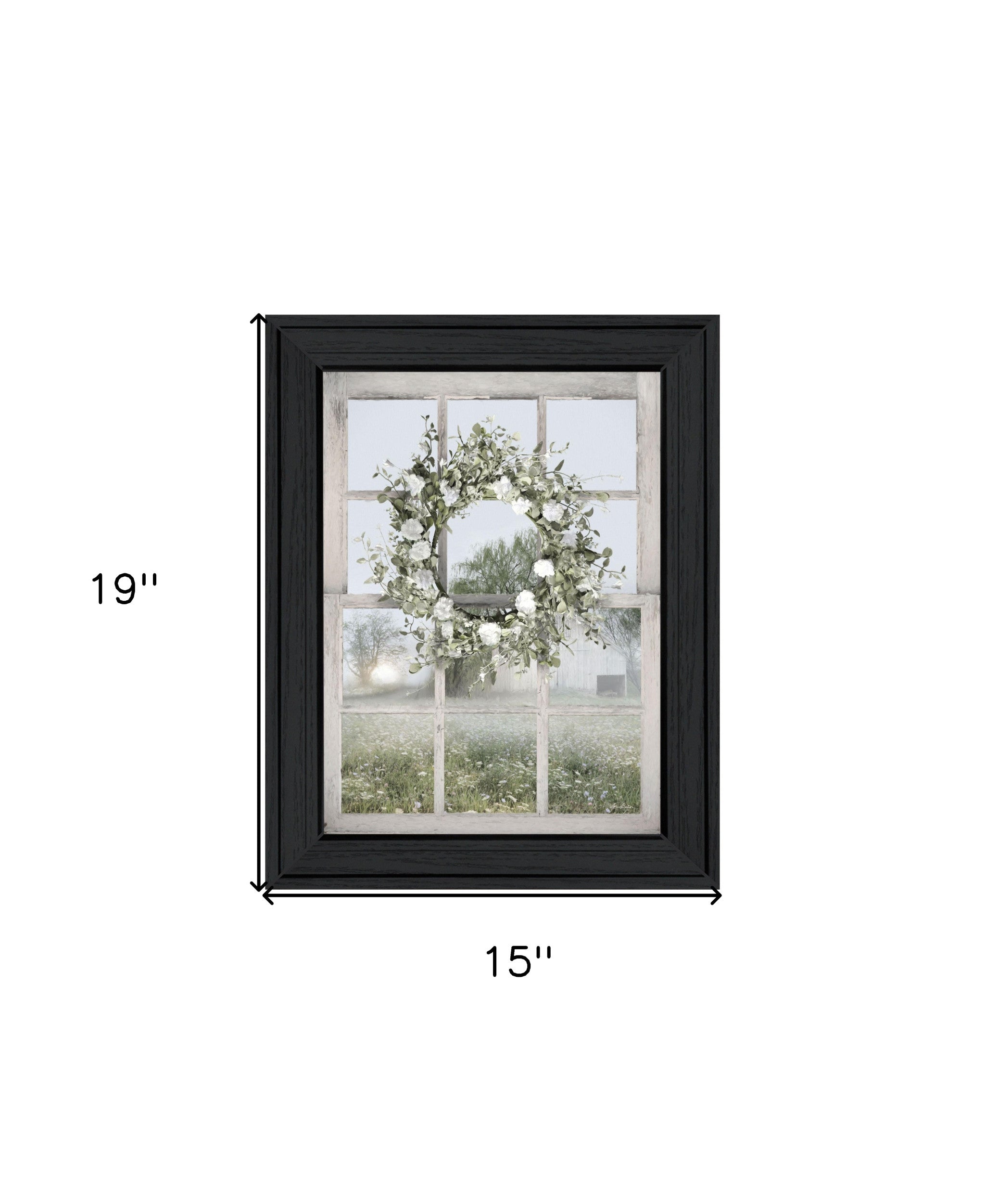 Spring Farm View Black Framed Print Wall Art