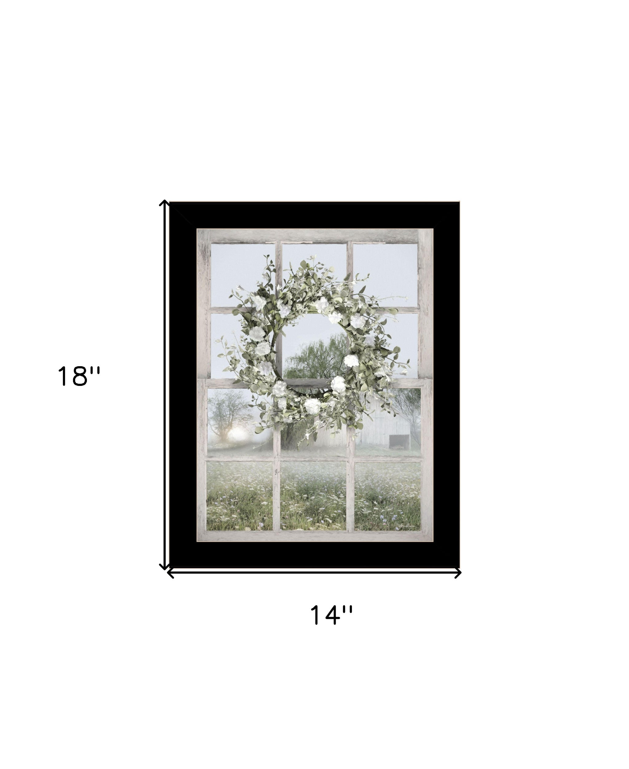 Spring Farm View Black Framed Print Wall Art