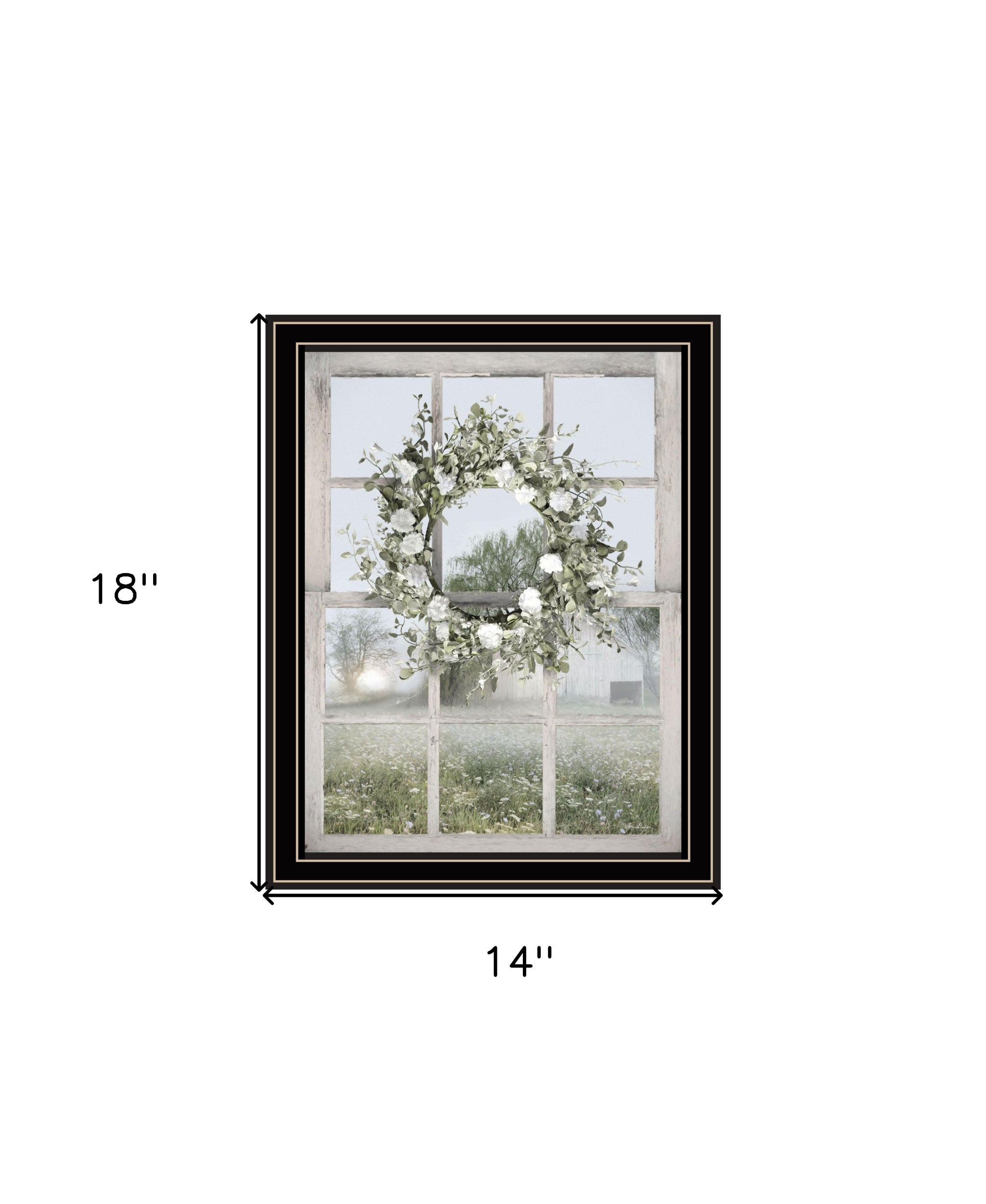 Spring Farm View Black Framed Print Wall Art