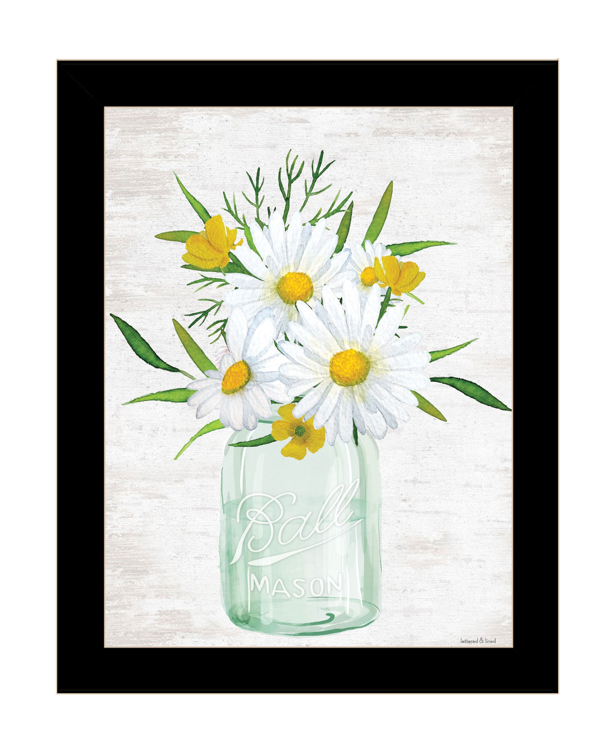 Floral Bouquet Black Framed Print Wall Art