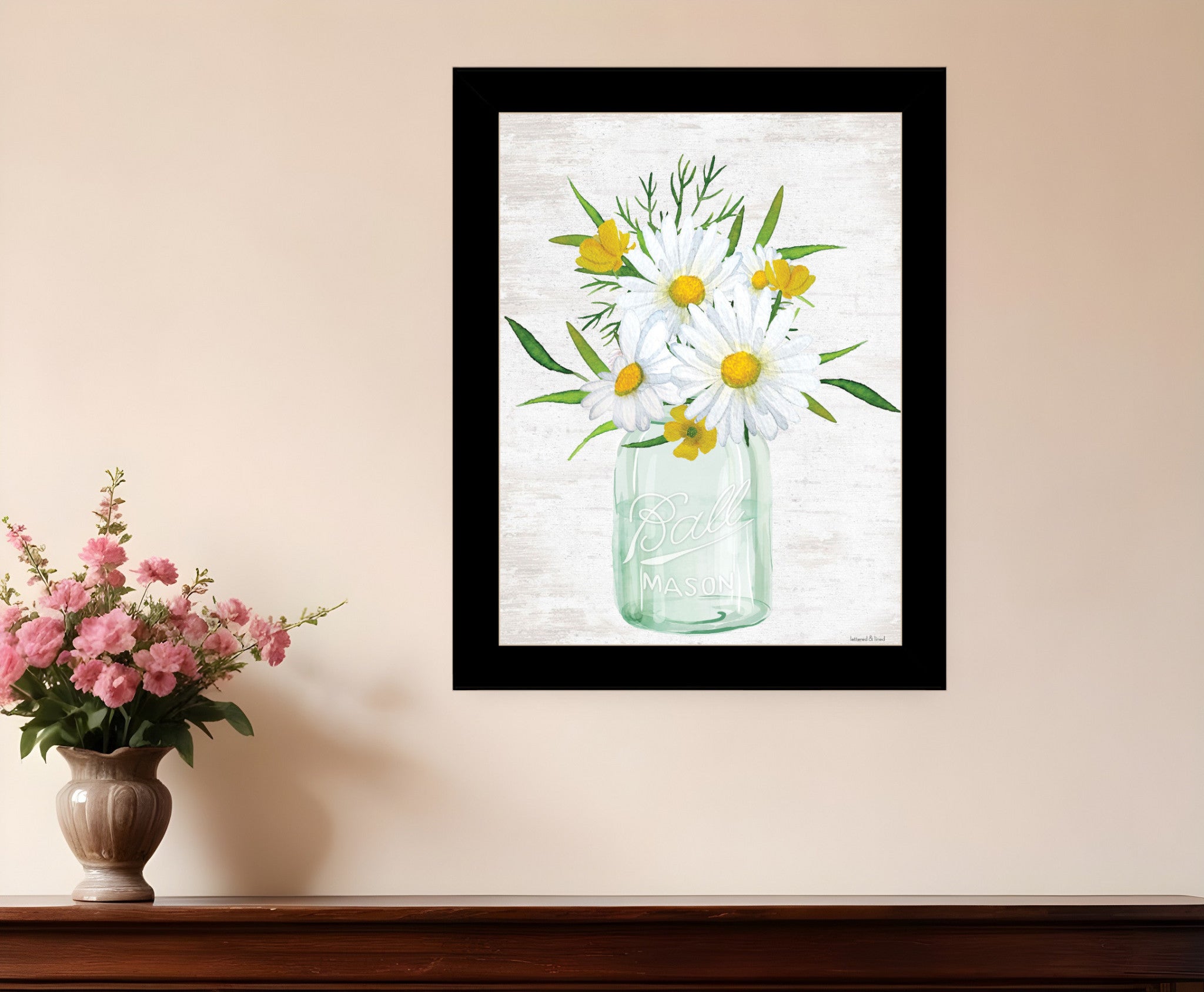 Floral Bouquet Black Framed Print Wall Art