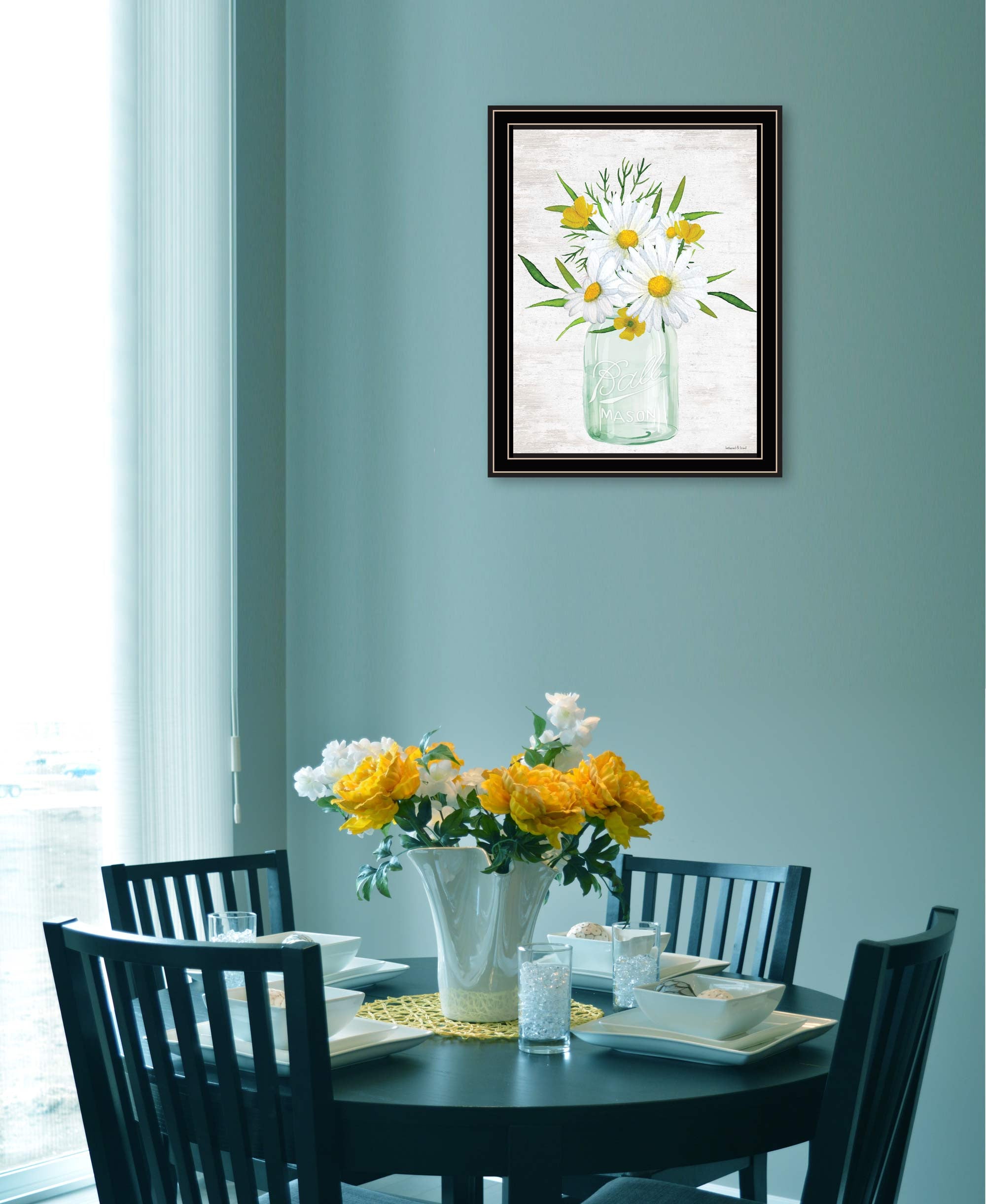 Floral Bouquet Black Framed Print Wall Art