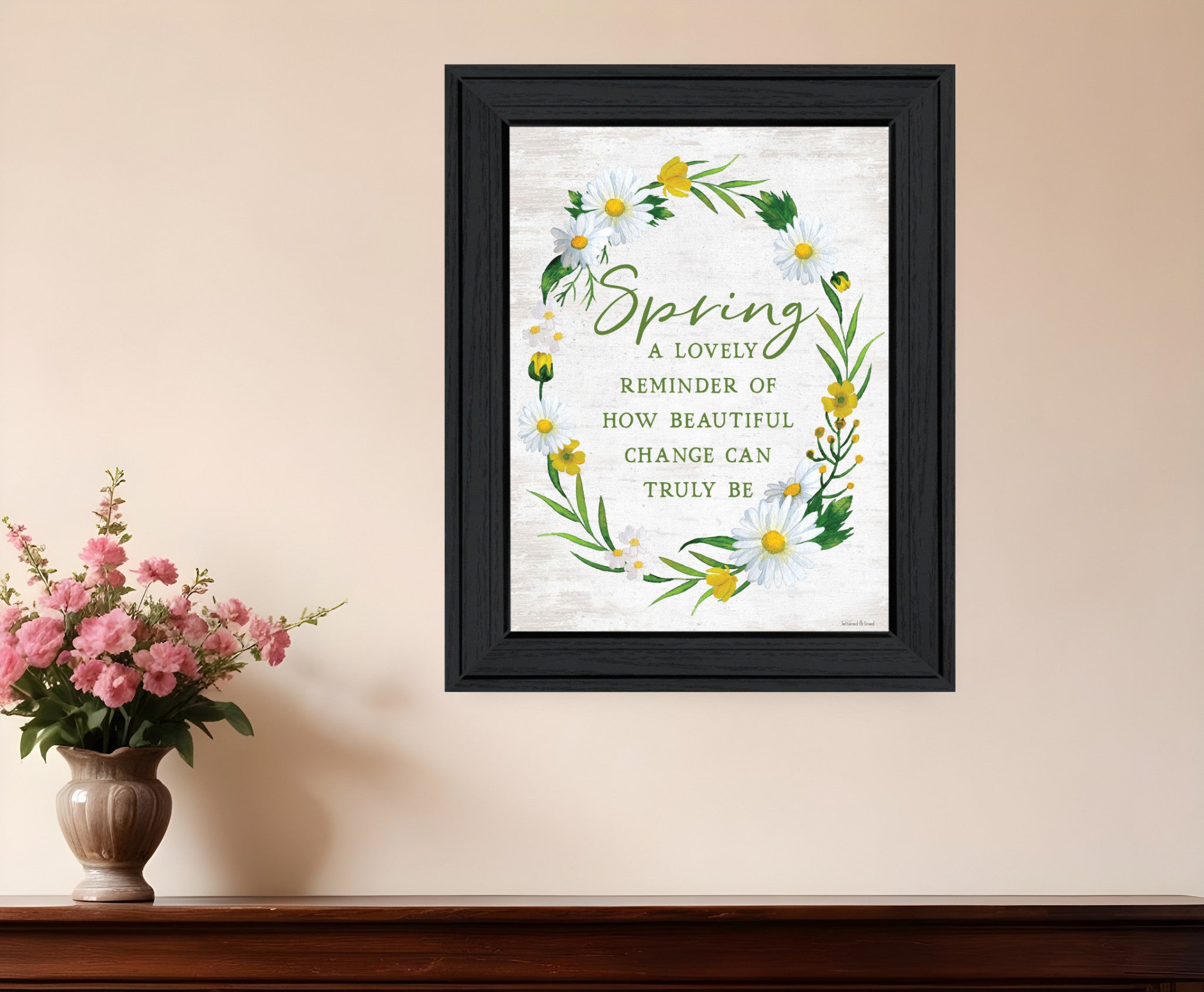 Spring Reminder Black Framed Print Wall Art