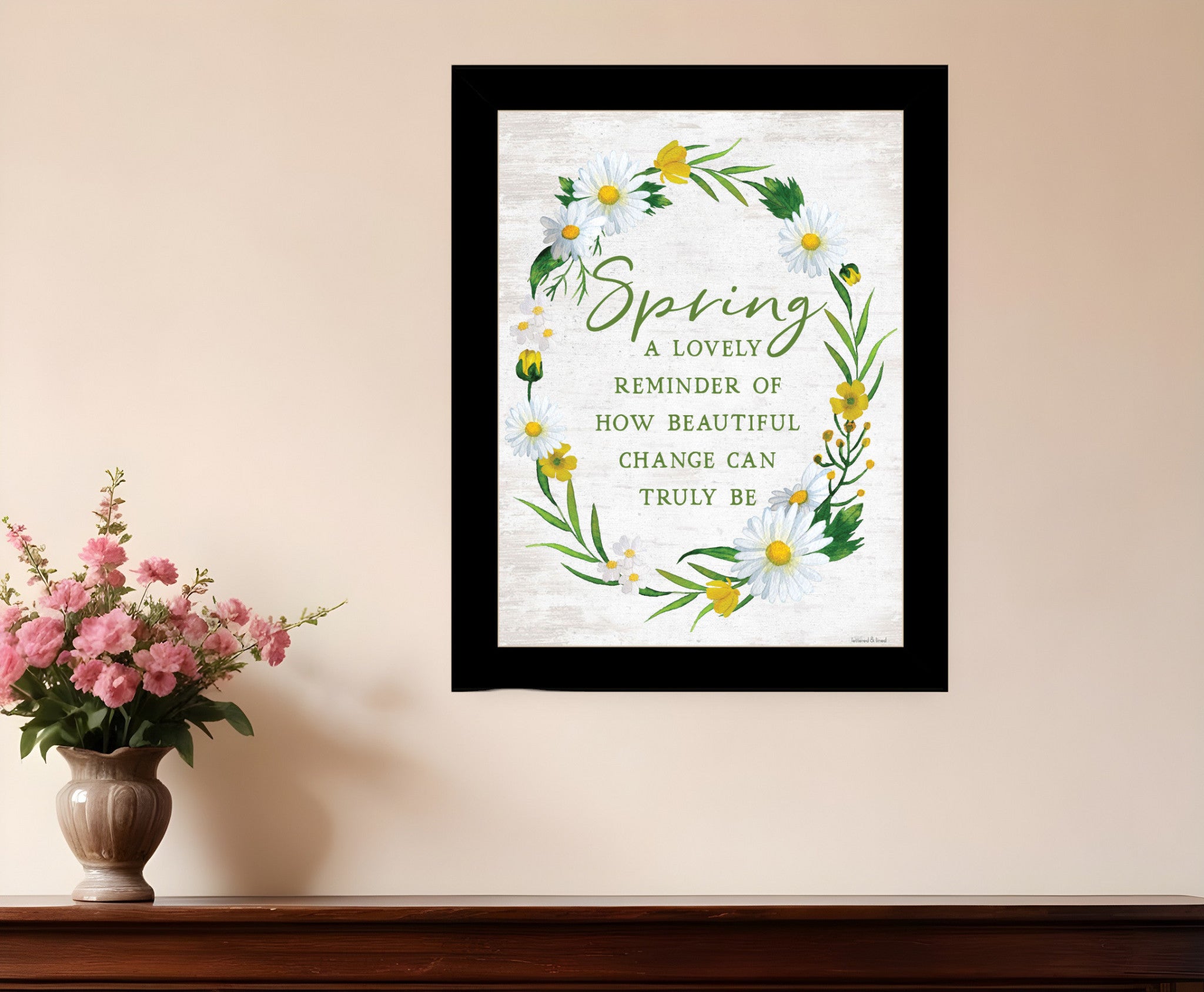 Spring Reminder Black Framed Print Wall Art