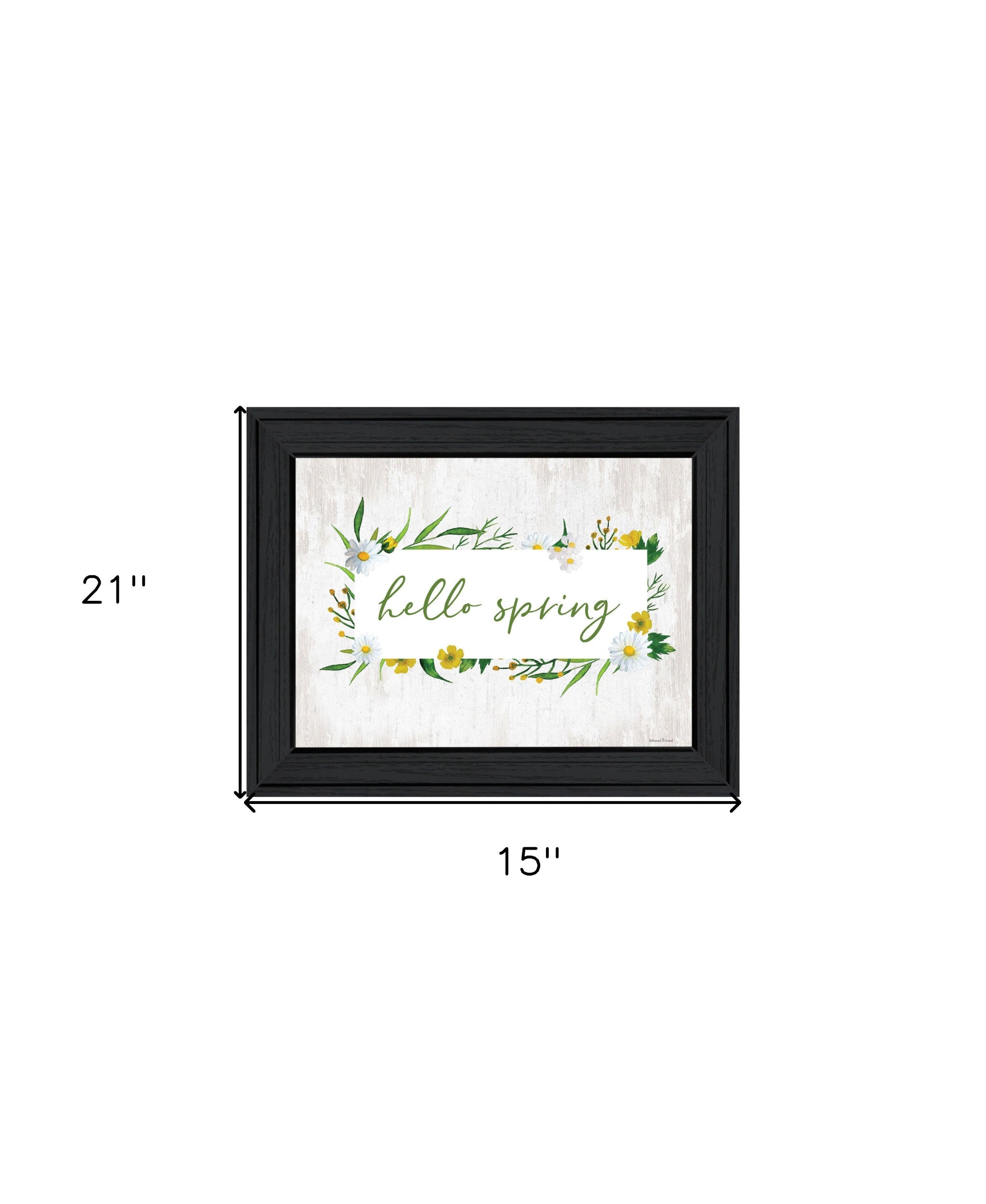 Hello Spring Black Framed Print Wall Art