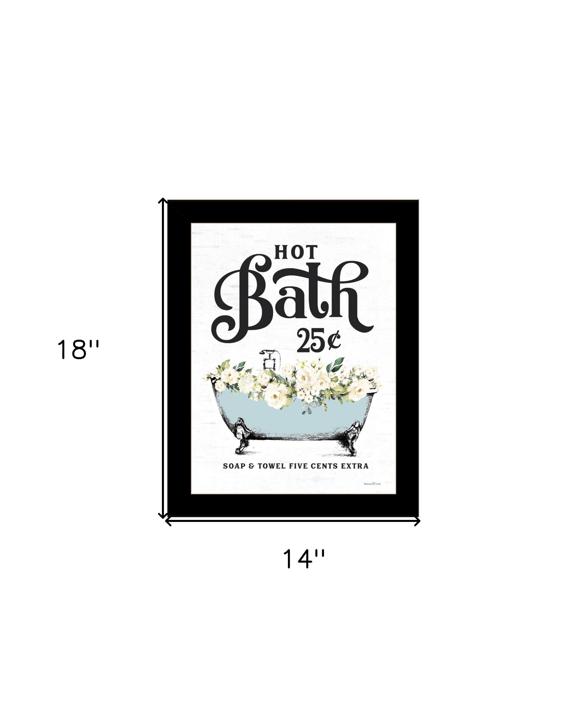 Hot Bath Black Framed Print Bathroom Wall Art