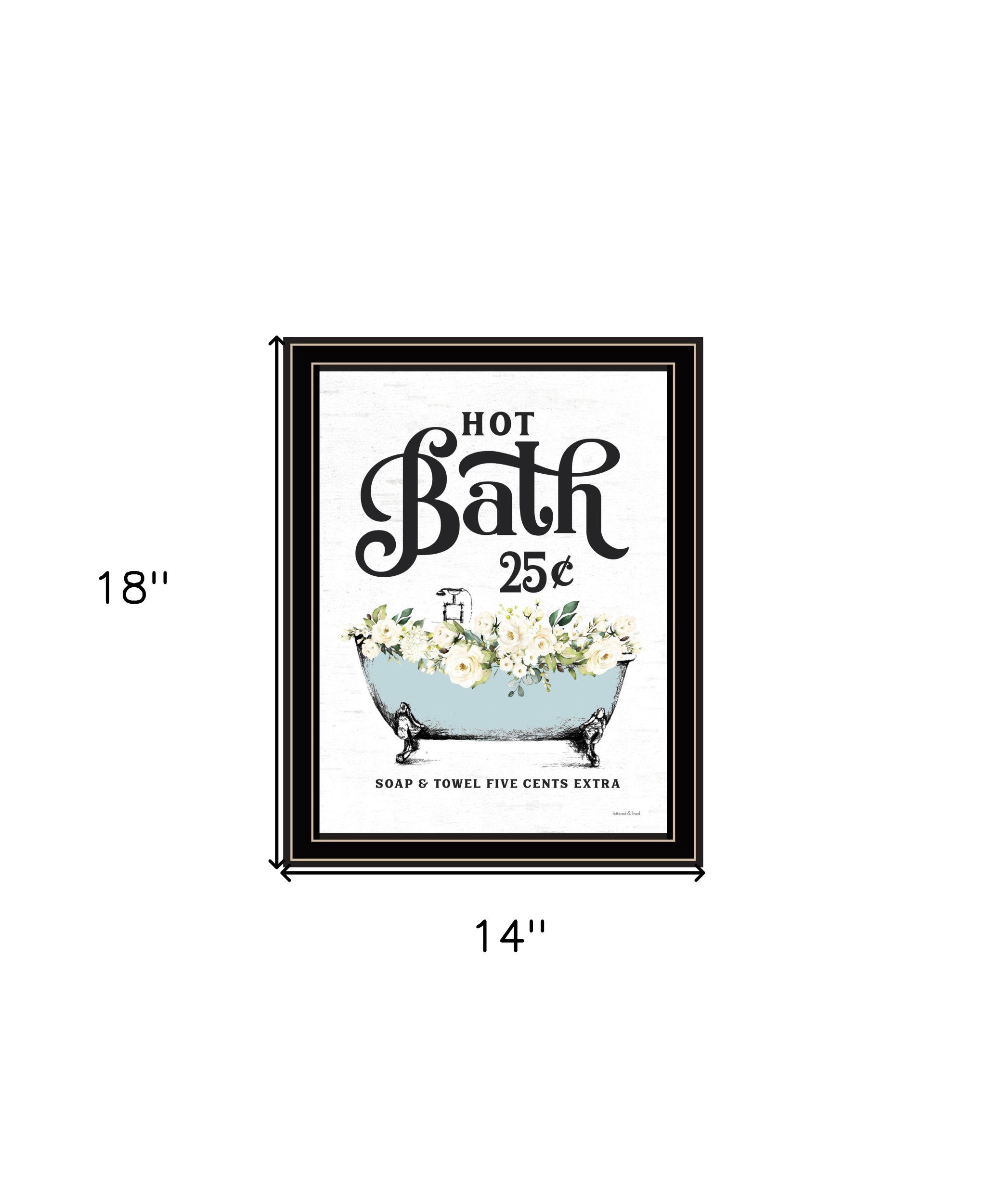 Hot Bath Black Framed Print Bathroom Wall Art