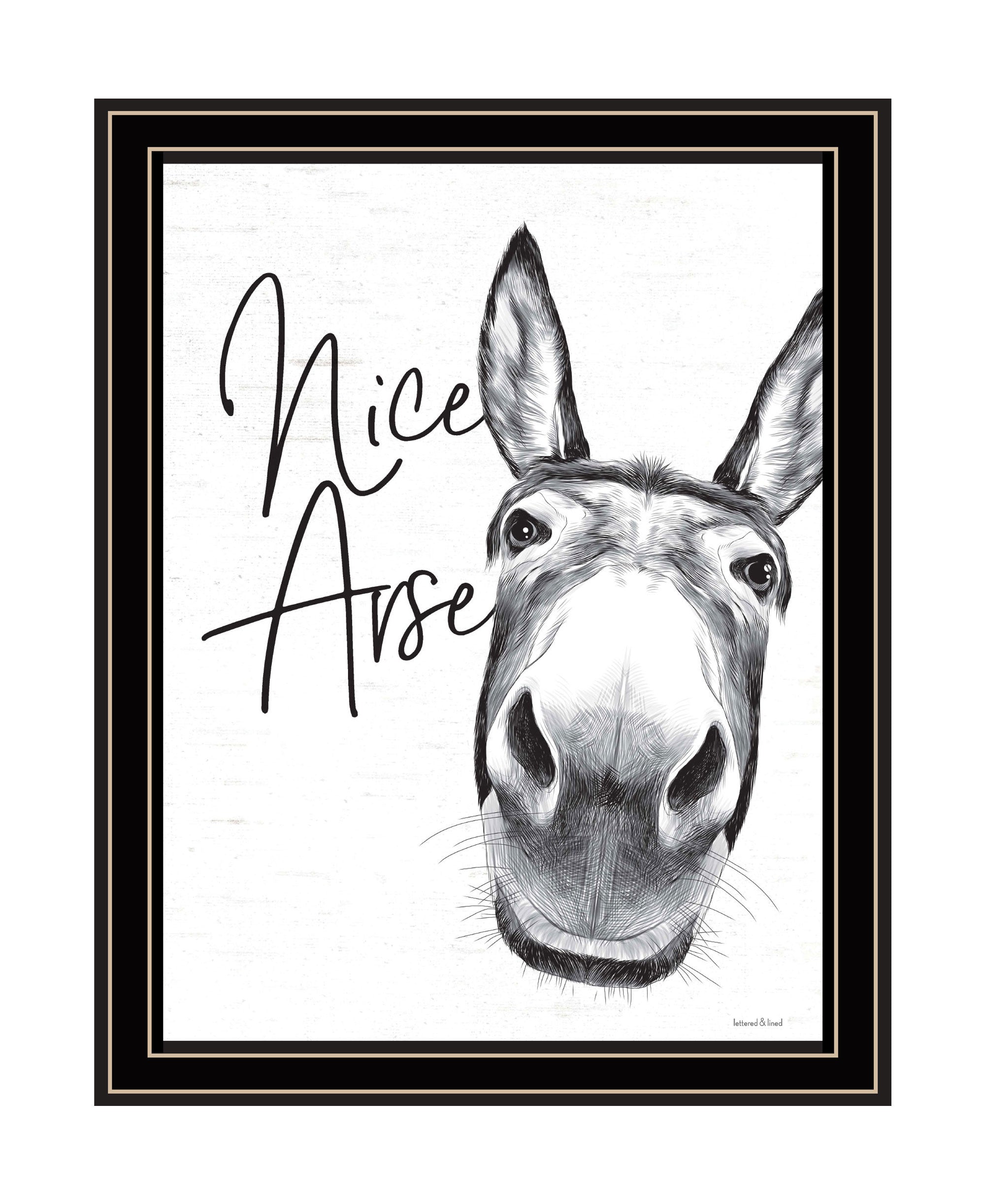 Nice Arse Black Framed Print Bathroom Wall Art