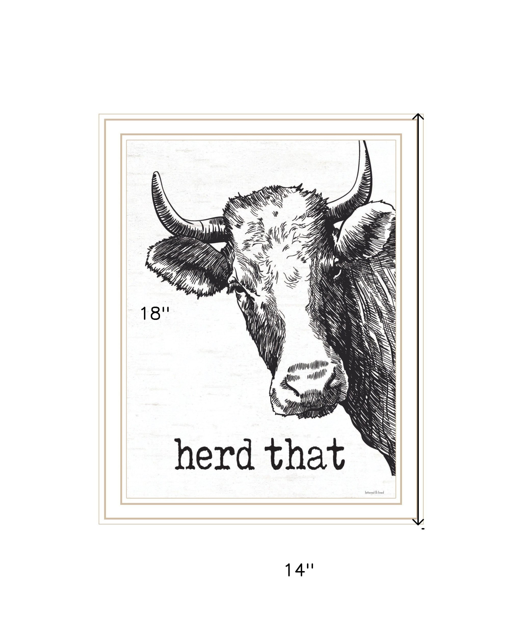 Herd That Black Framed Print Bathroom Wall Art