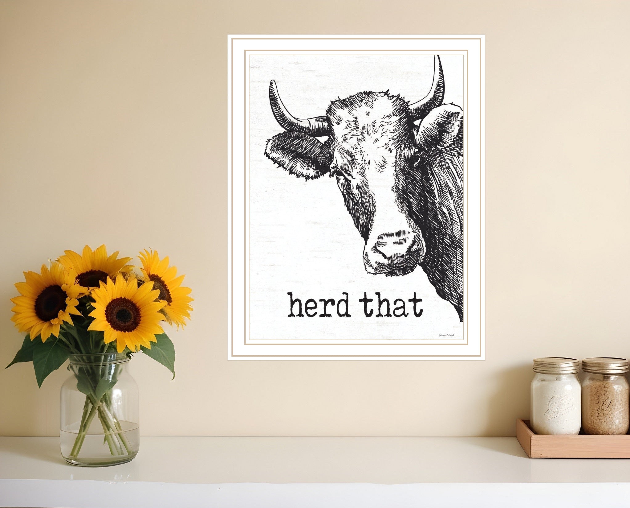 Herd That Black Framed Print Bathroom Wall Art