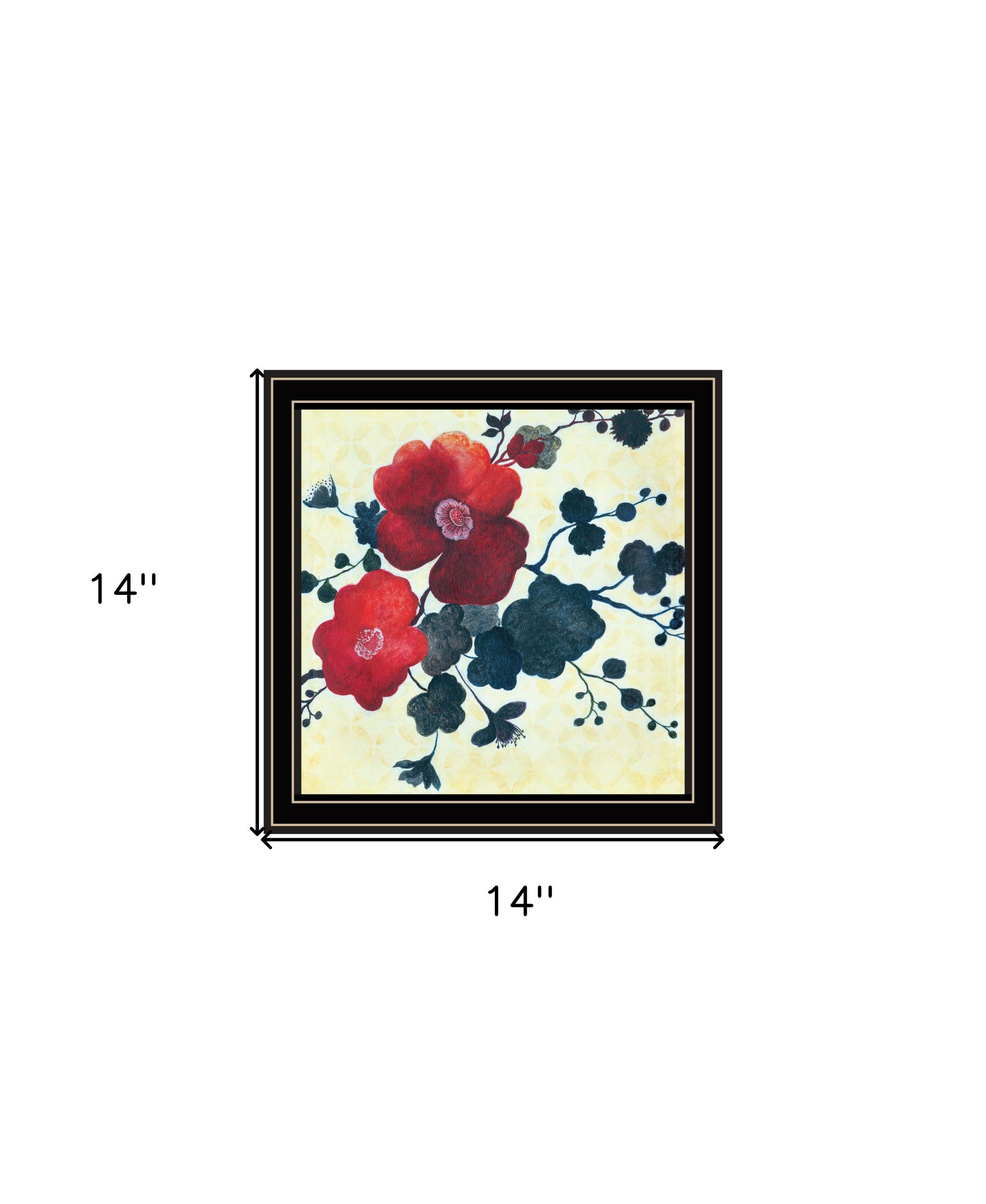 Japanese Blossoms Black Framed Print Wall Art