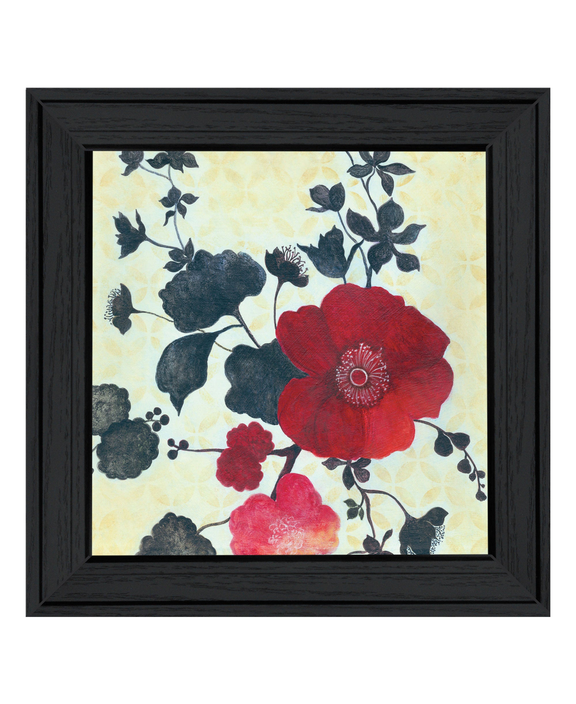 Japanese Blossoms Black Framed Print Wall Art