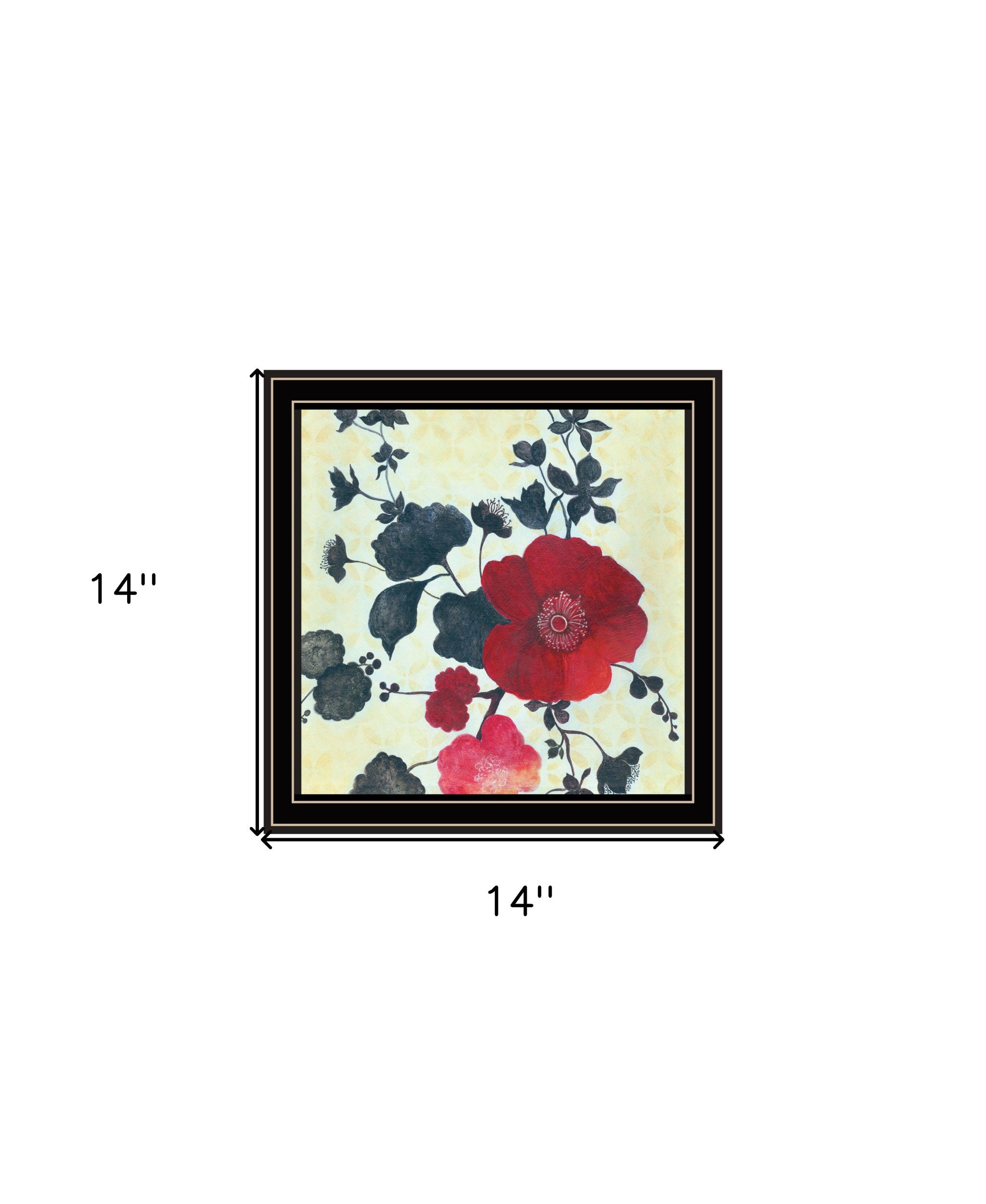 Japanese Blossoms Black Framed Print Wall Art