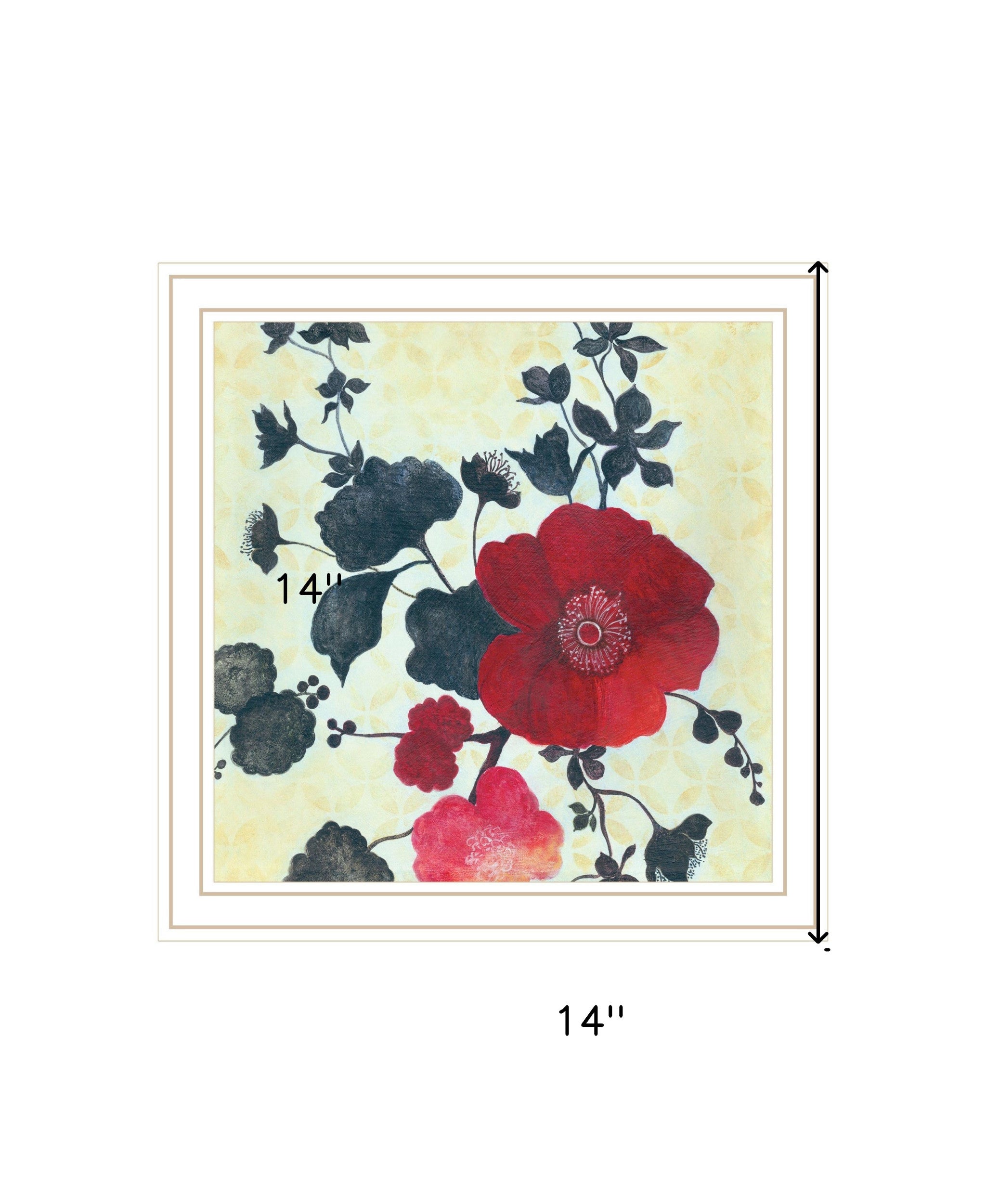 Japanese Blossoms Black Framed Print Wall Art