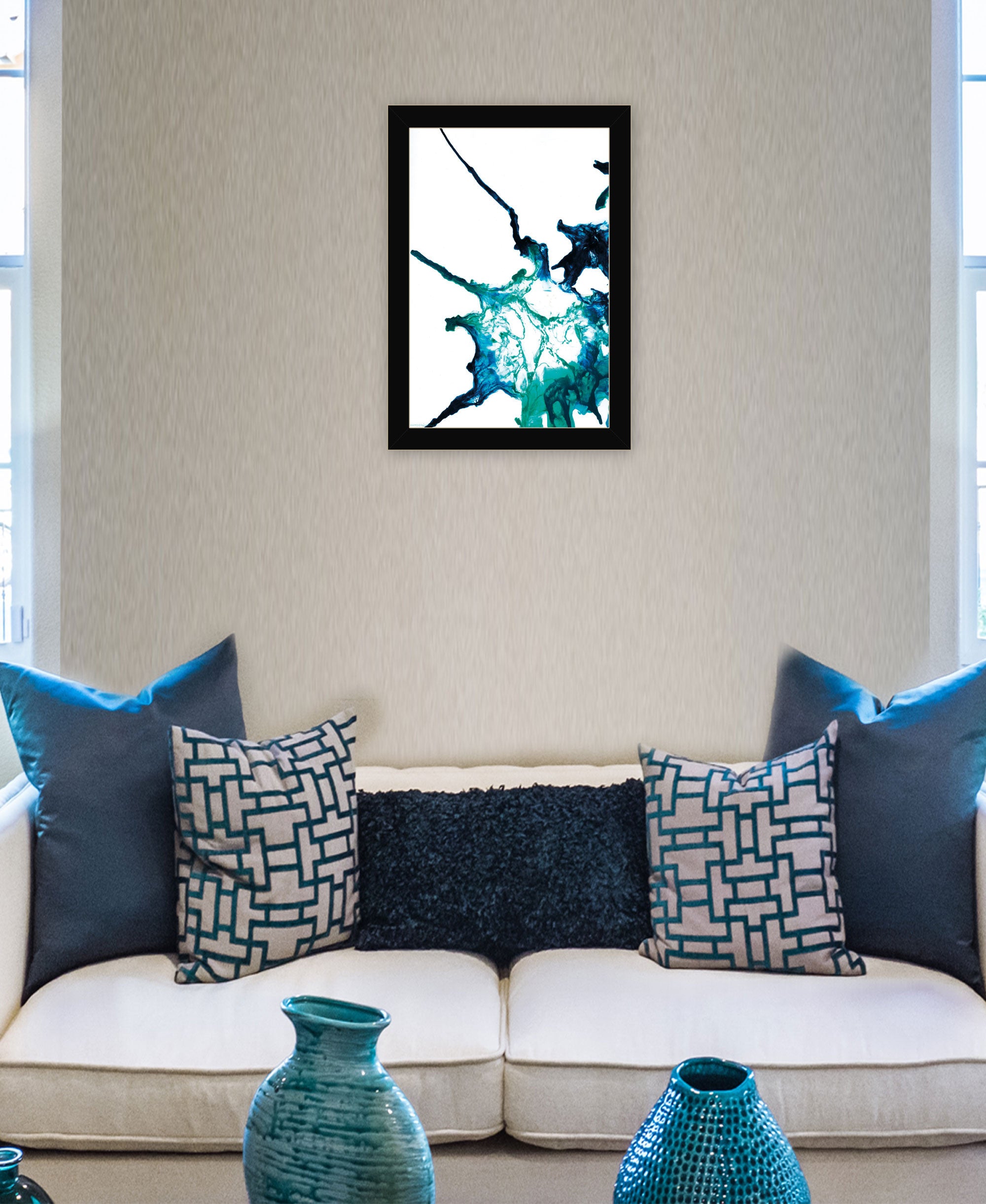 Ocean Living Black Framed Print Wall Art