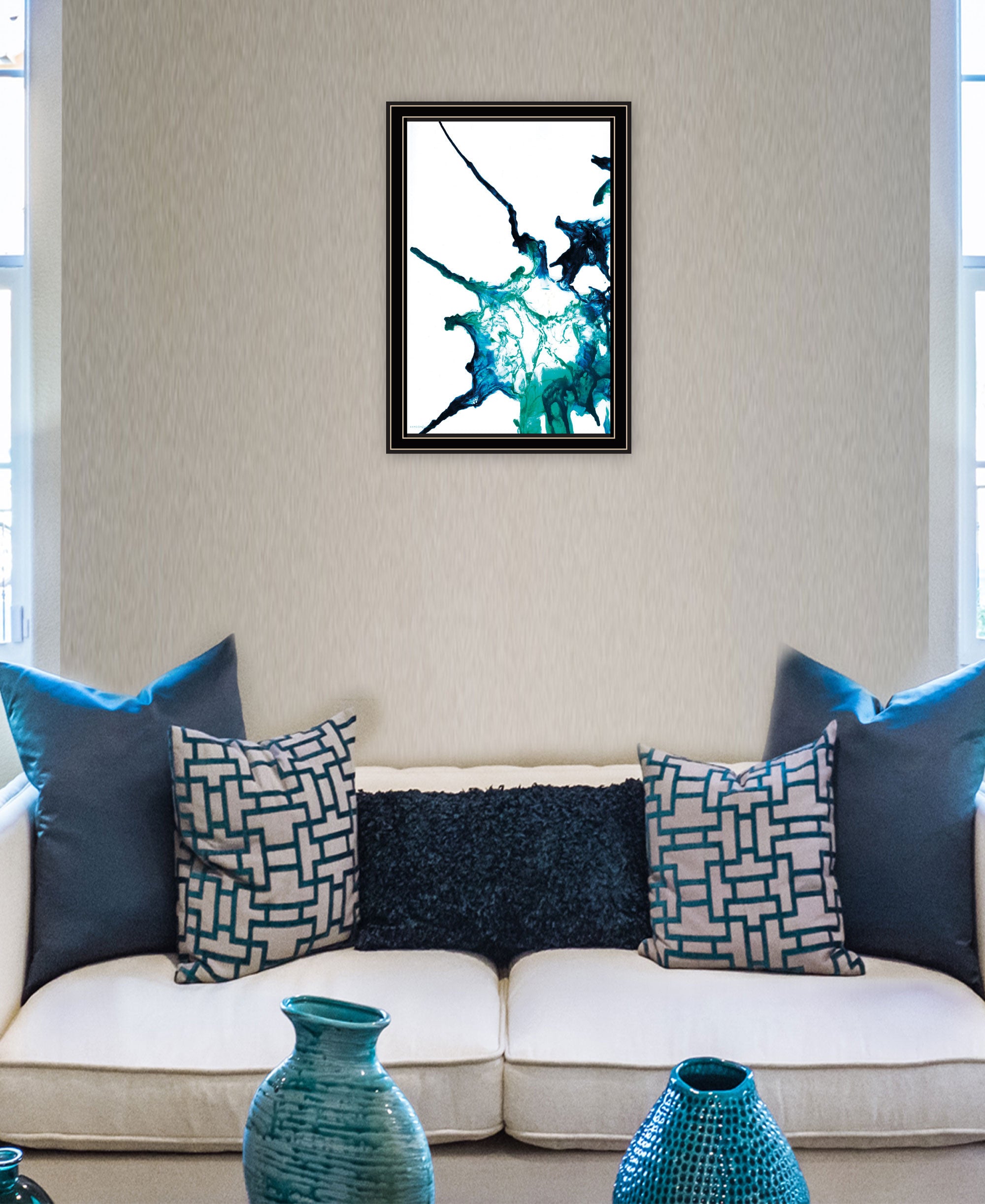 Ocean Living Black Framed Print Wall Art