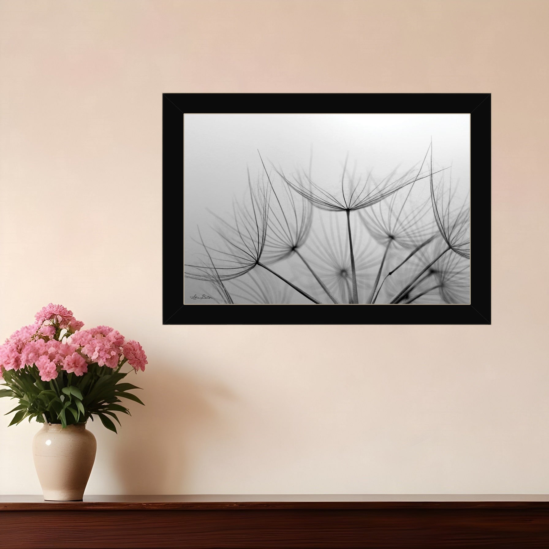 Love is a Delicate Flower Black Framed Print Wall Art