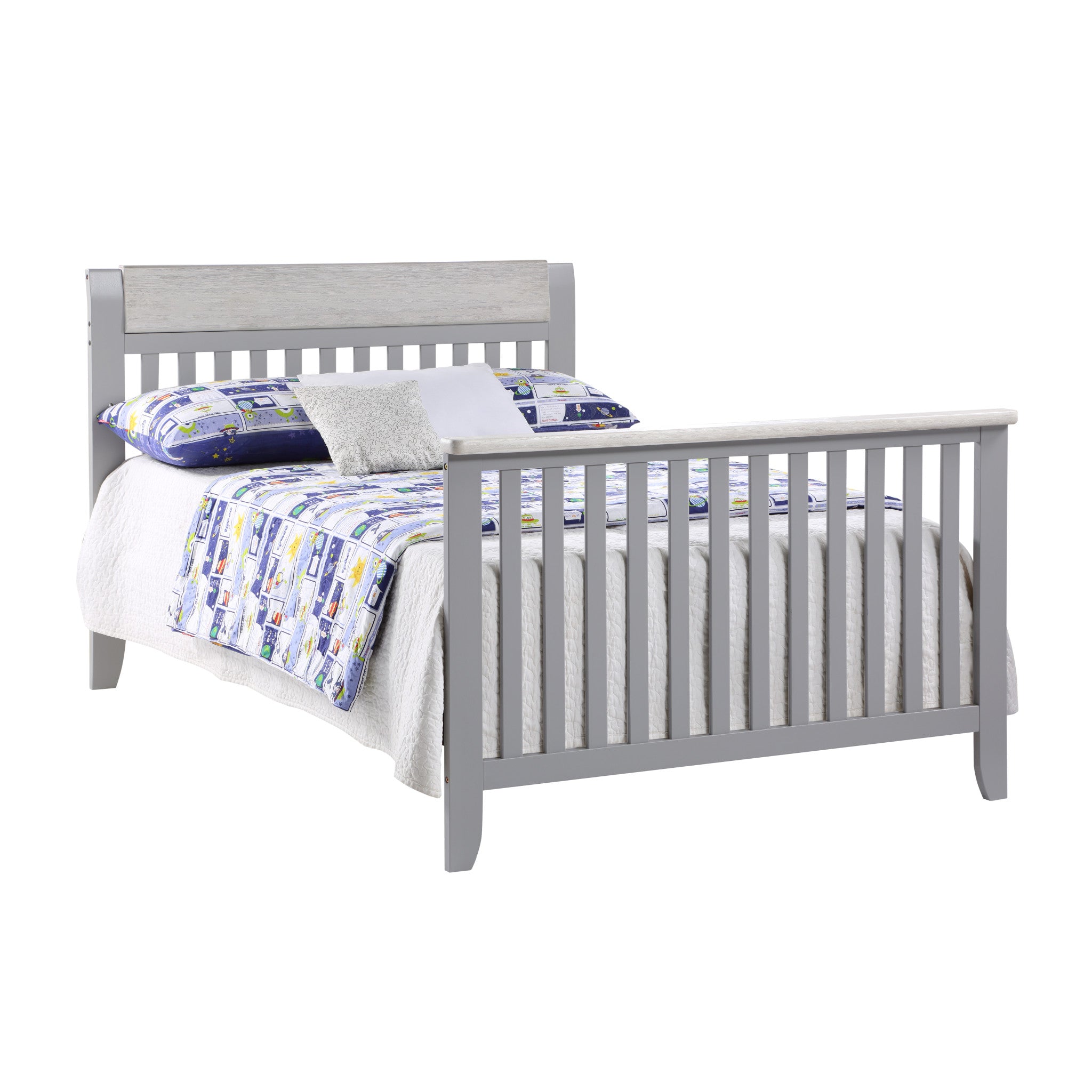 Gray Solid and Manufactured Wood Standard Four In One Convertible Crib