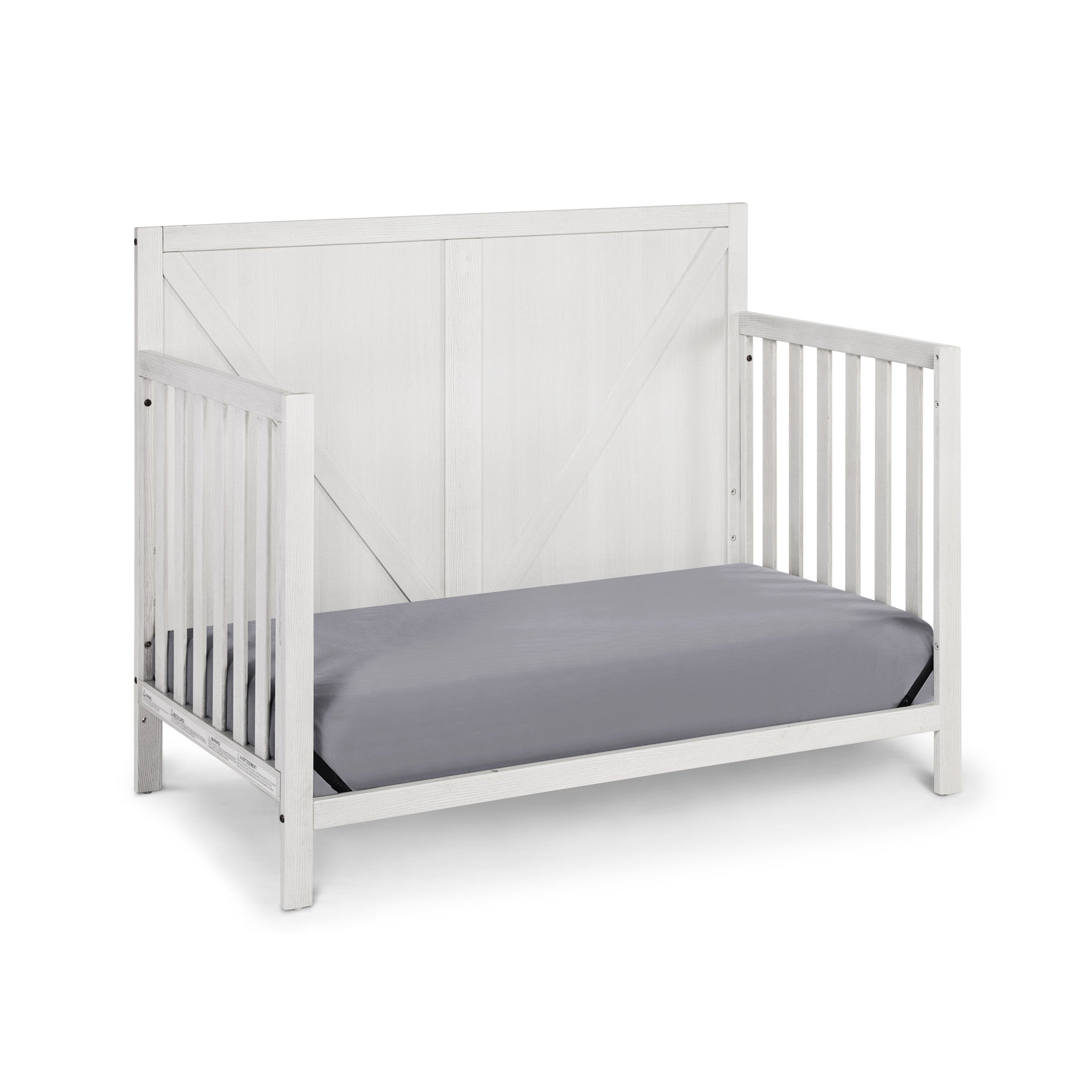 Gray Solid and Manufactured Wood Standard Four In One Convertible Crib