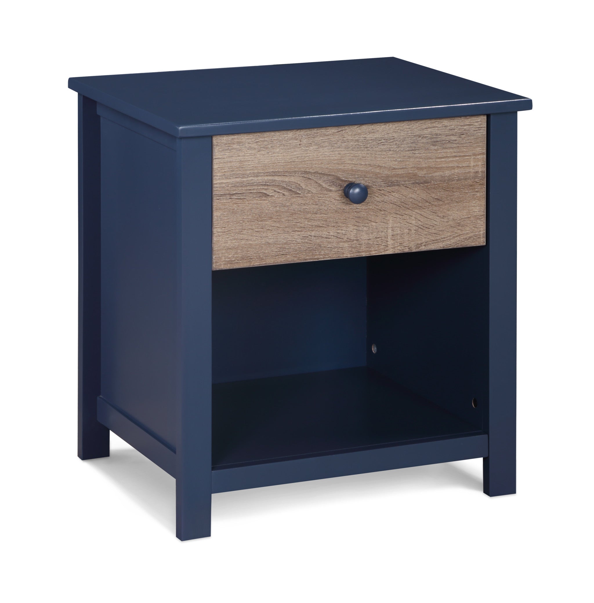 24" Dark Blue One Drawer Nightstand