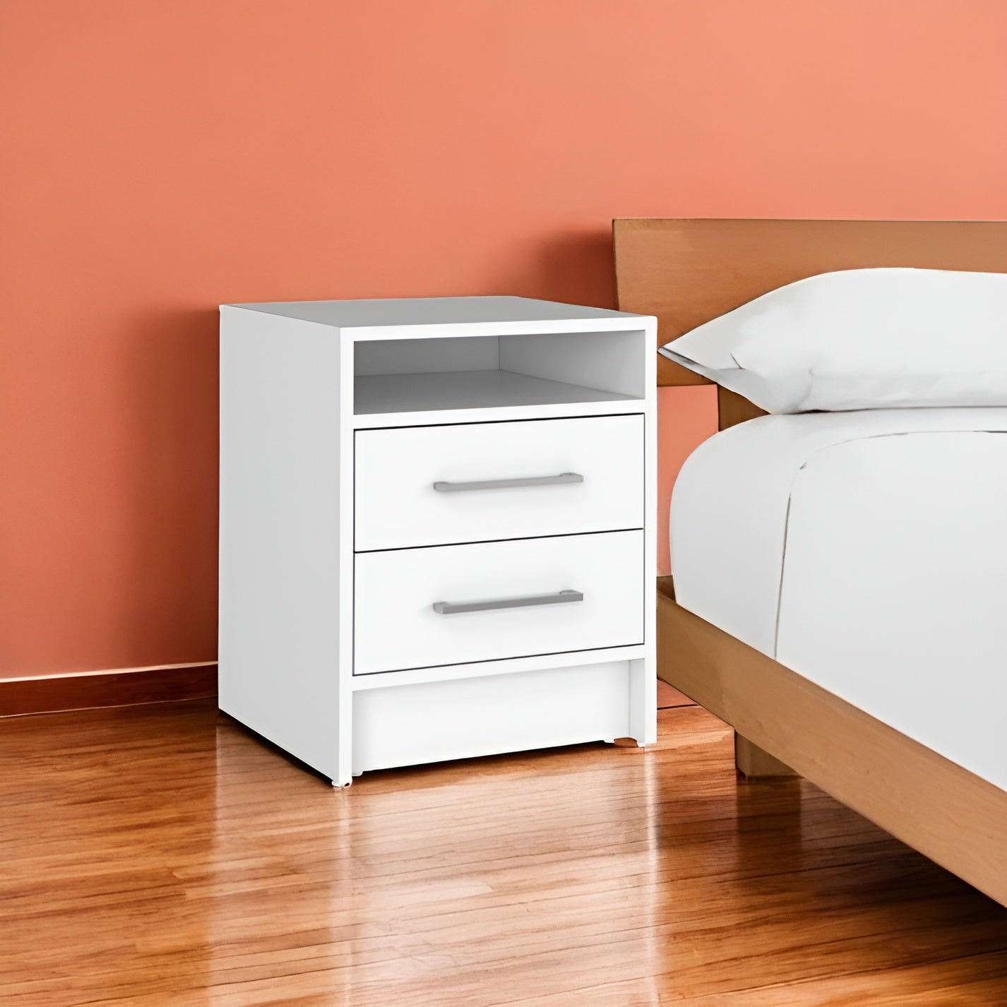 Two Piece White Bedroom Set