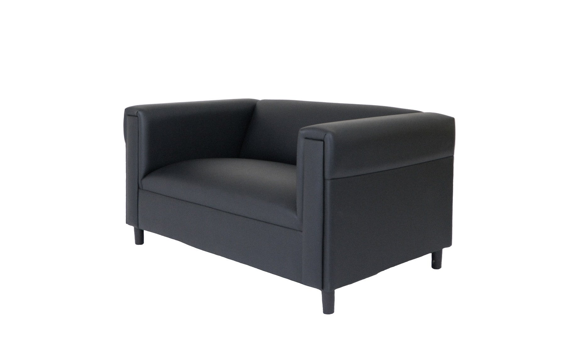 72" Black Faux leather Love Seat