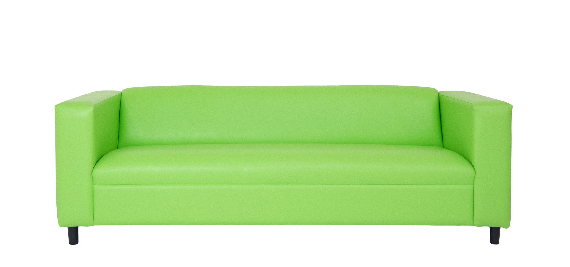 84" Green Faux Leather And Black Sofa