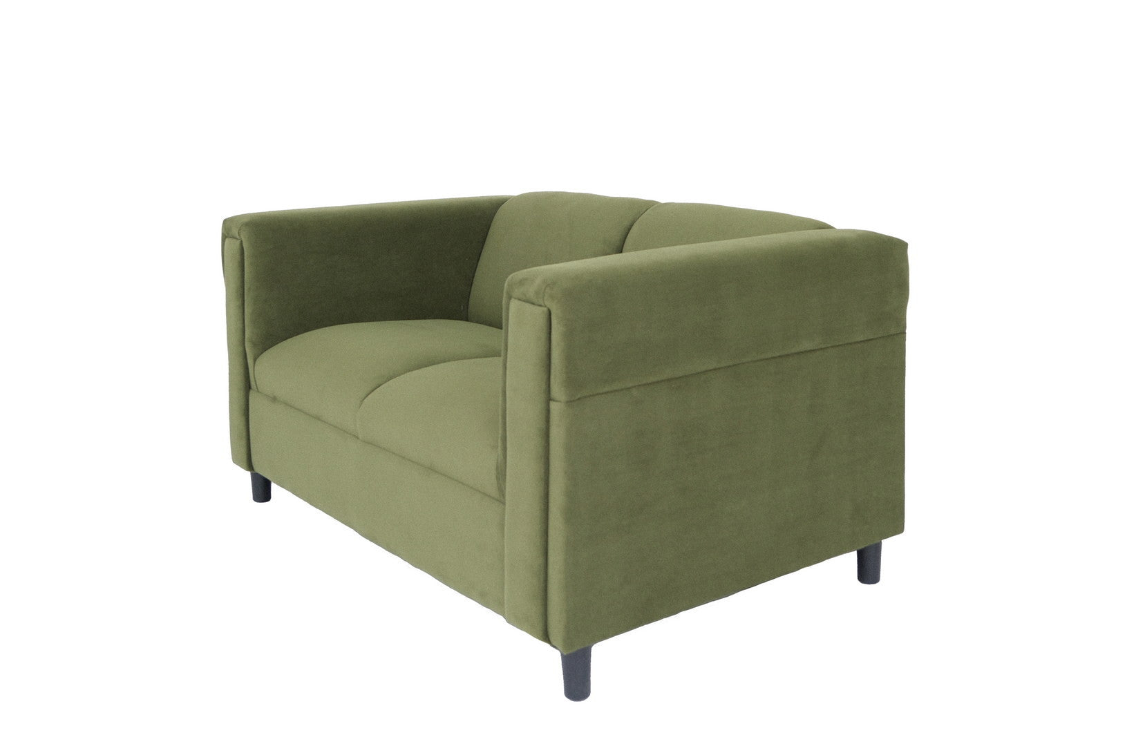 54" Green and Black Microsuede Love Seat